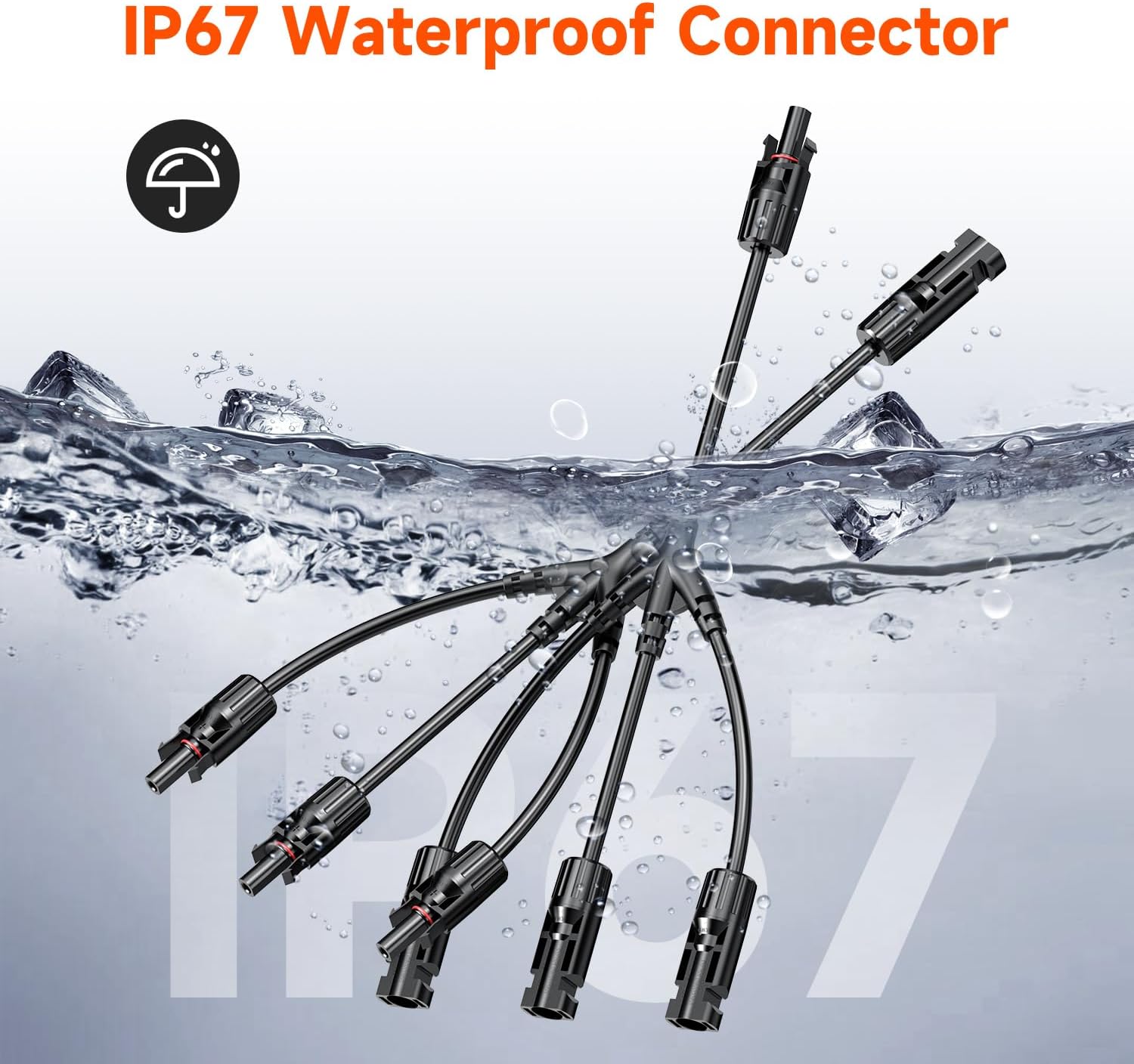 Rich Solar Y Branch Parallel Adapters 3 to 1 - High Efficiency Solar Panel Connectors for RV, Boat & Off-Grid Power Systems