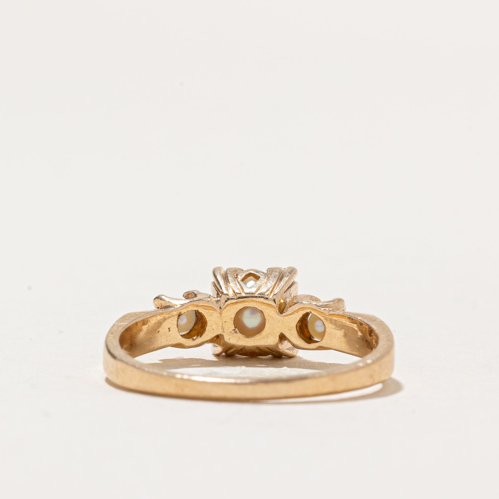 Three Stone Pearl Ring - Size 6.25 | Elegant Pearl Jewelry for Women, Perfect for Weddings, Anniversaries & Special Occasions