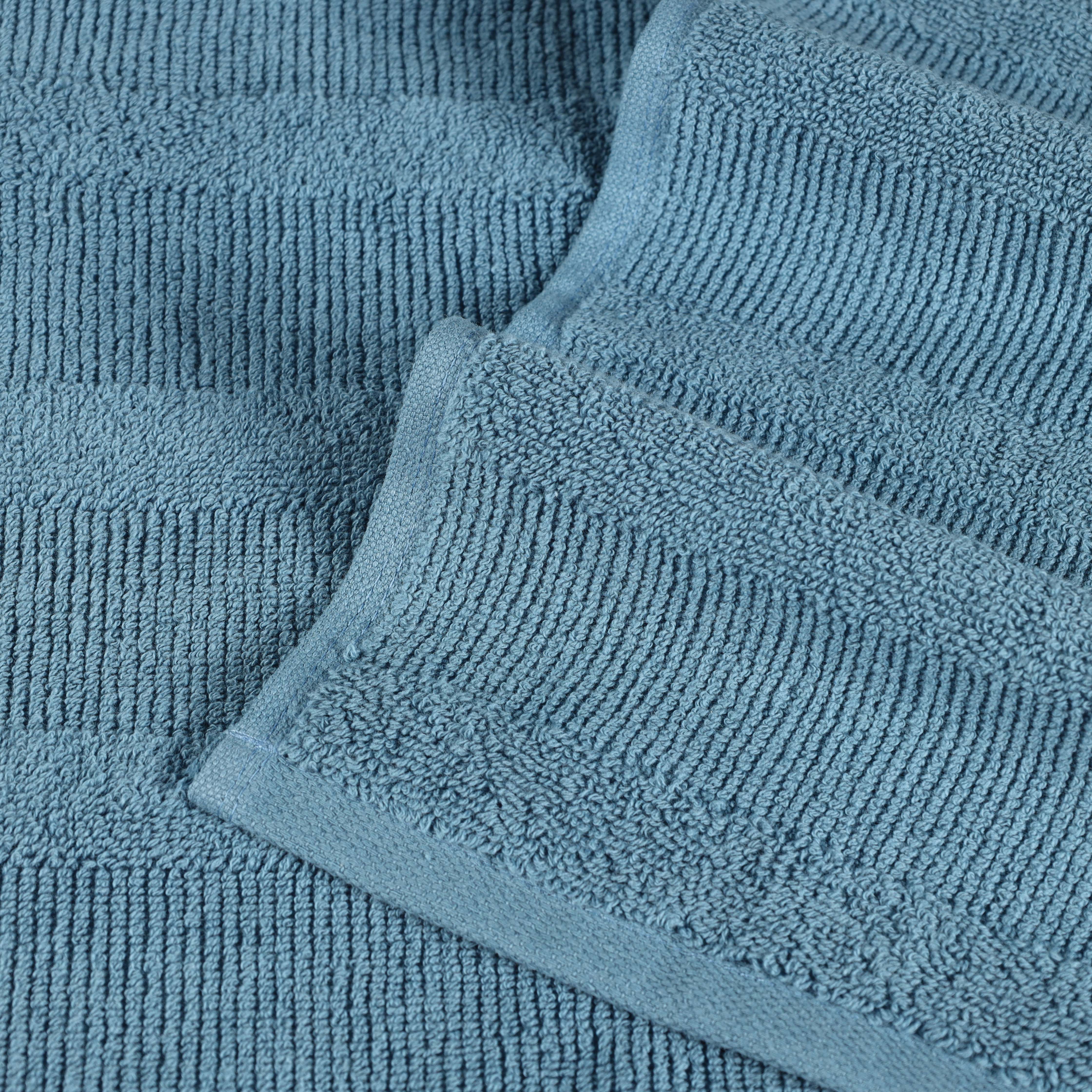 Premium 12-Piece Roma Cotton Ribbed Towel Set - Ultra Soft, Absorbent & Textured for Bath, Spa & Luxury Home Use