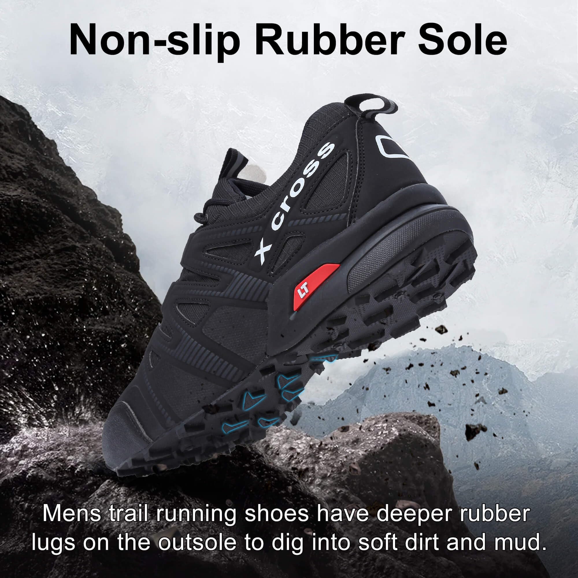 ZiiTop Men's Waterproof Trail Running Shoes - Lightweight Breathable Hiking Sneakers for Outdoor Trekking & Cross Training | Non-Slip All-Terrain Walking Shoes for Mountain Climbing, Camping & Fitness Activities