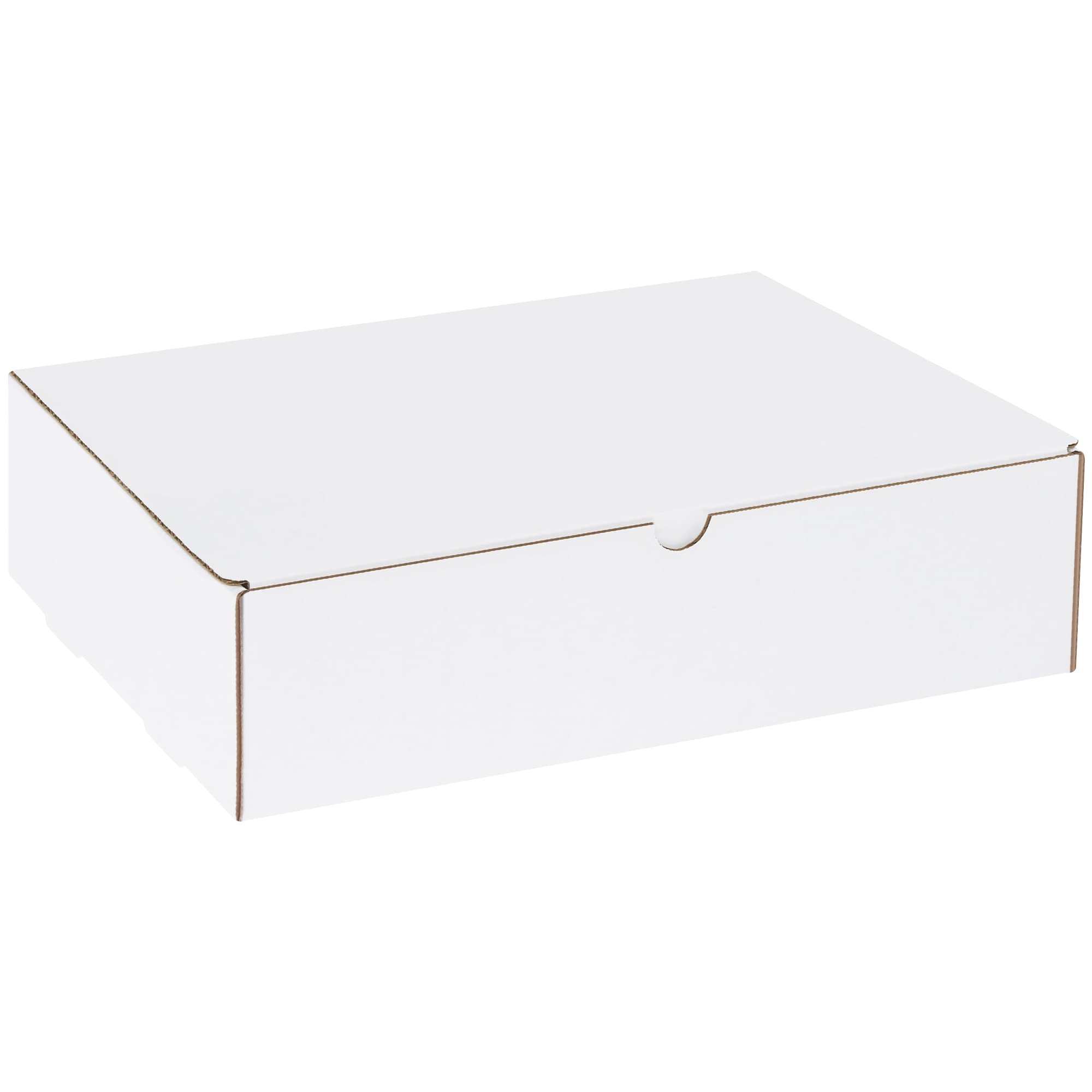 BOX USA BMIBMS1000 White Corrugated Mailers 15 1/8 x 11 1/8 x 4 Inches - Pack of 50 Shipping Boxes for Mailing, Packaging, and Ecommerce