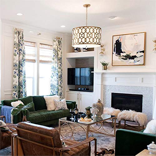 Crystorama Libby Langdon Jennings 3-Light Aged Brass Chandelier - Elegant Dining Room Lighting Fixture for Modern Farmhouse & Traditional Home Decor