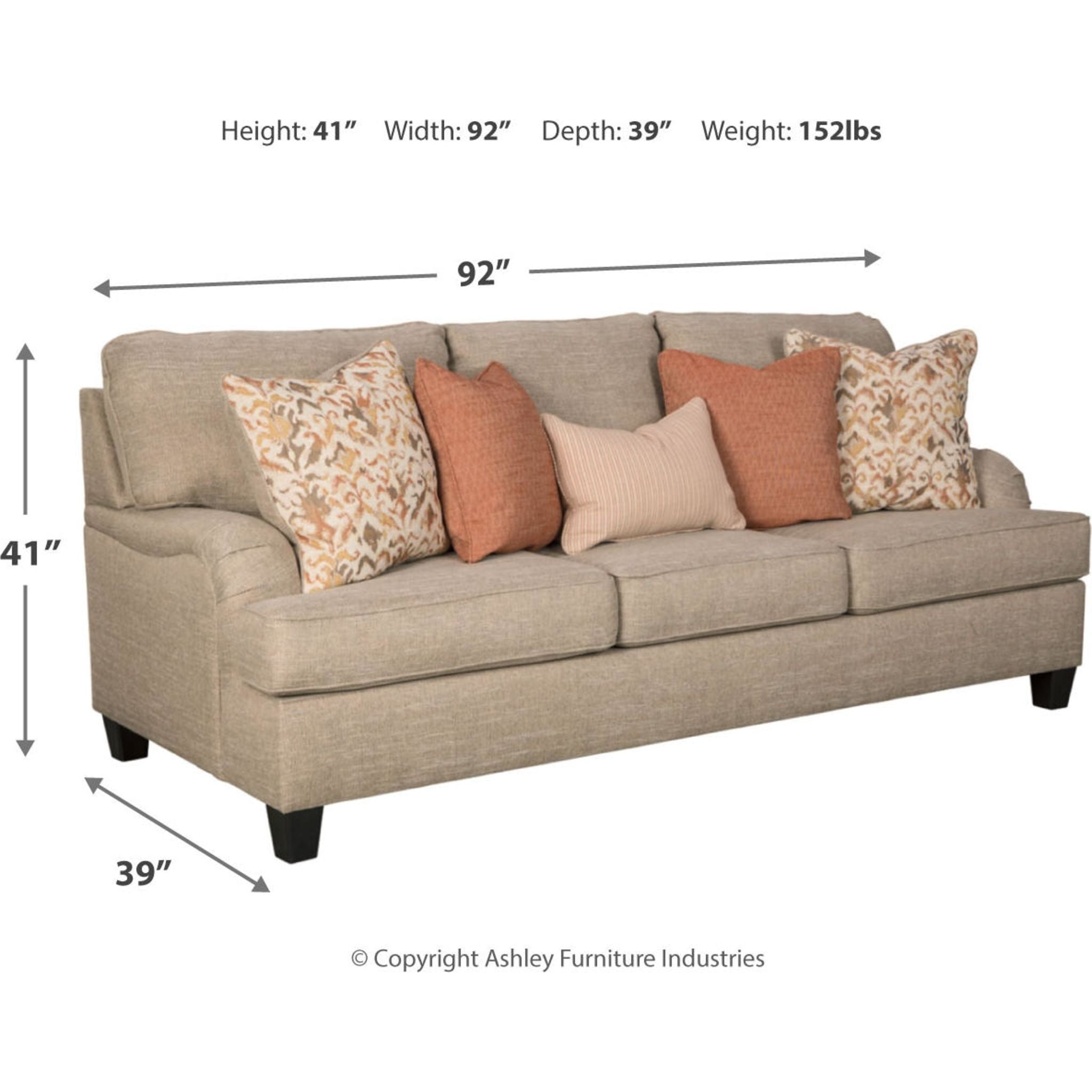 Almanza Sofa in Wheat - Modern Comfortable Couch for Living Room, Lounge & Home Decor