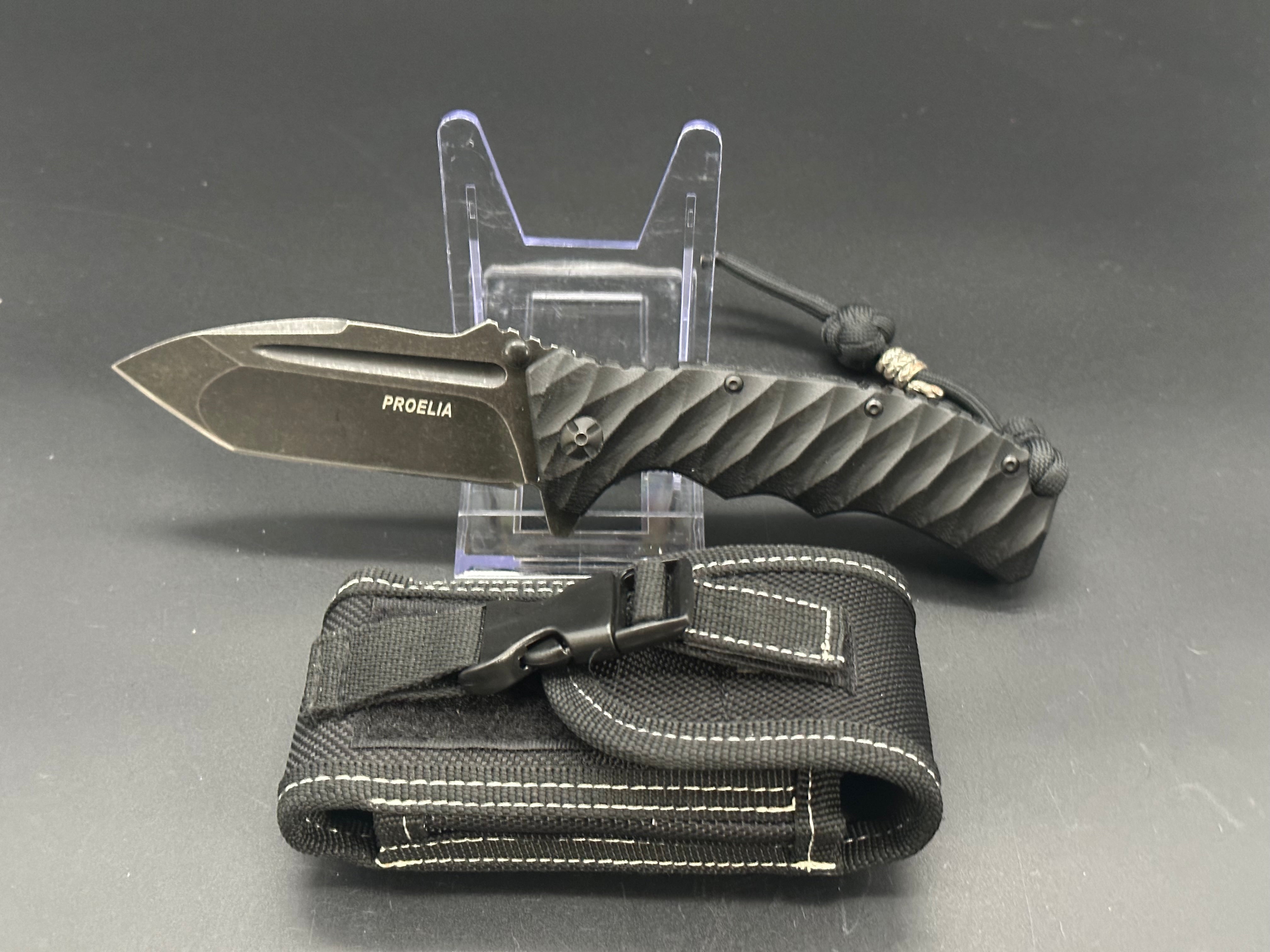 Defcon Blade Works Proelia Tanto - Premium Tactical Knife for Outdoor Survival, Camping & EDC | High Carbon Steel Fixed Blade with Kydex Sheath | Perfect for Hunting, Bushcraft & Self Defense