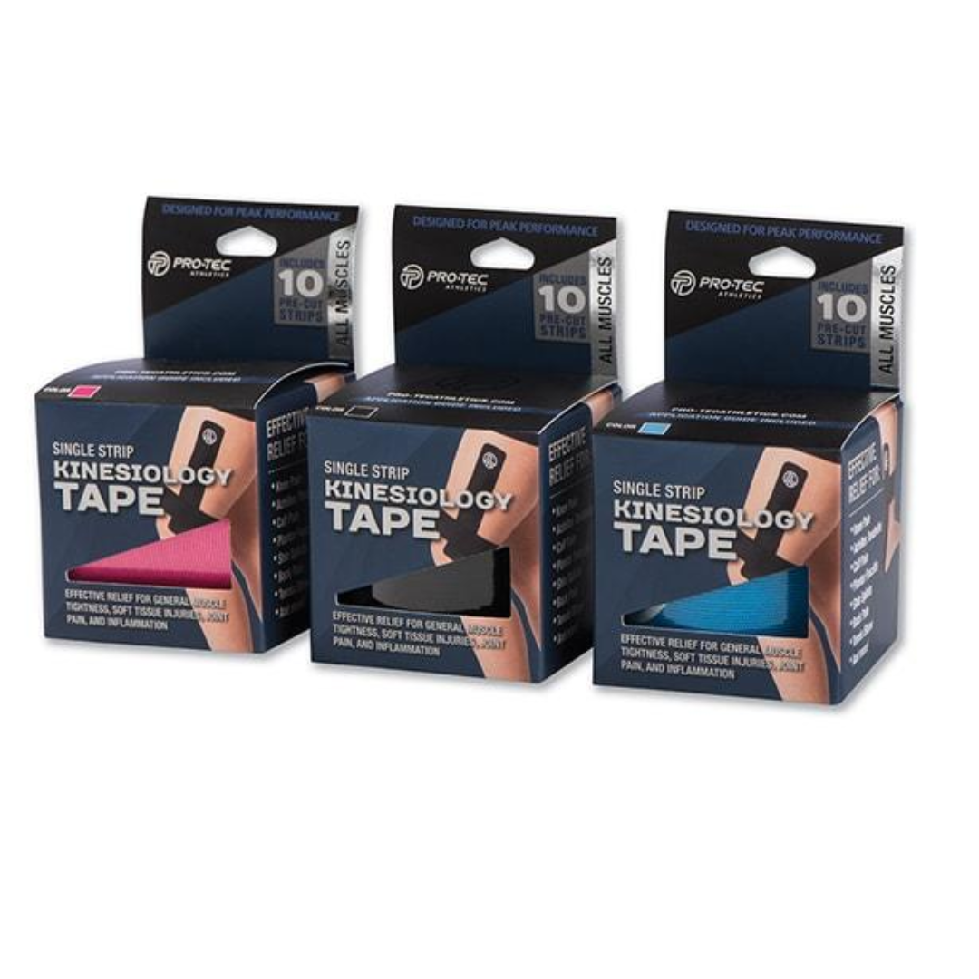 Pro Tec Kinesiology Tape - Single Roll for Pain Relief & Muscle Support - Perfect for Sports, Fitness & Injury Recovery