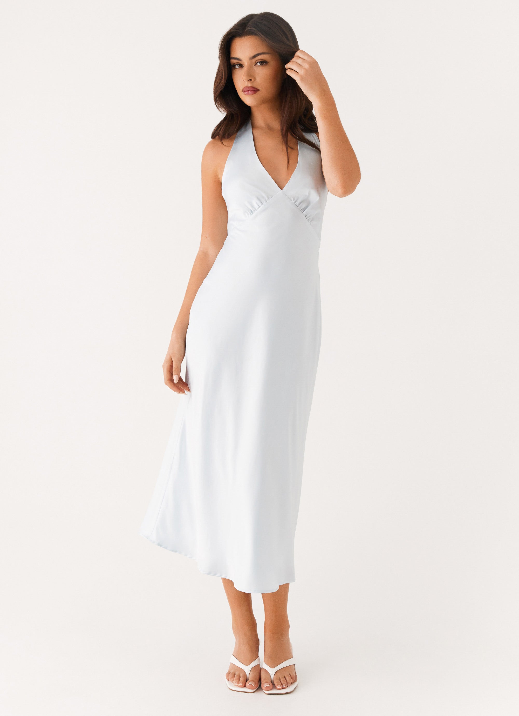 Heavy Hearted Midi Dress in Blue - Elegant Flowy Casual Dress for Women, Perfect for Date Nights, Parties & Summer Outfits