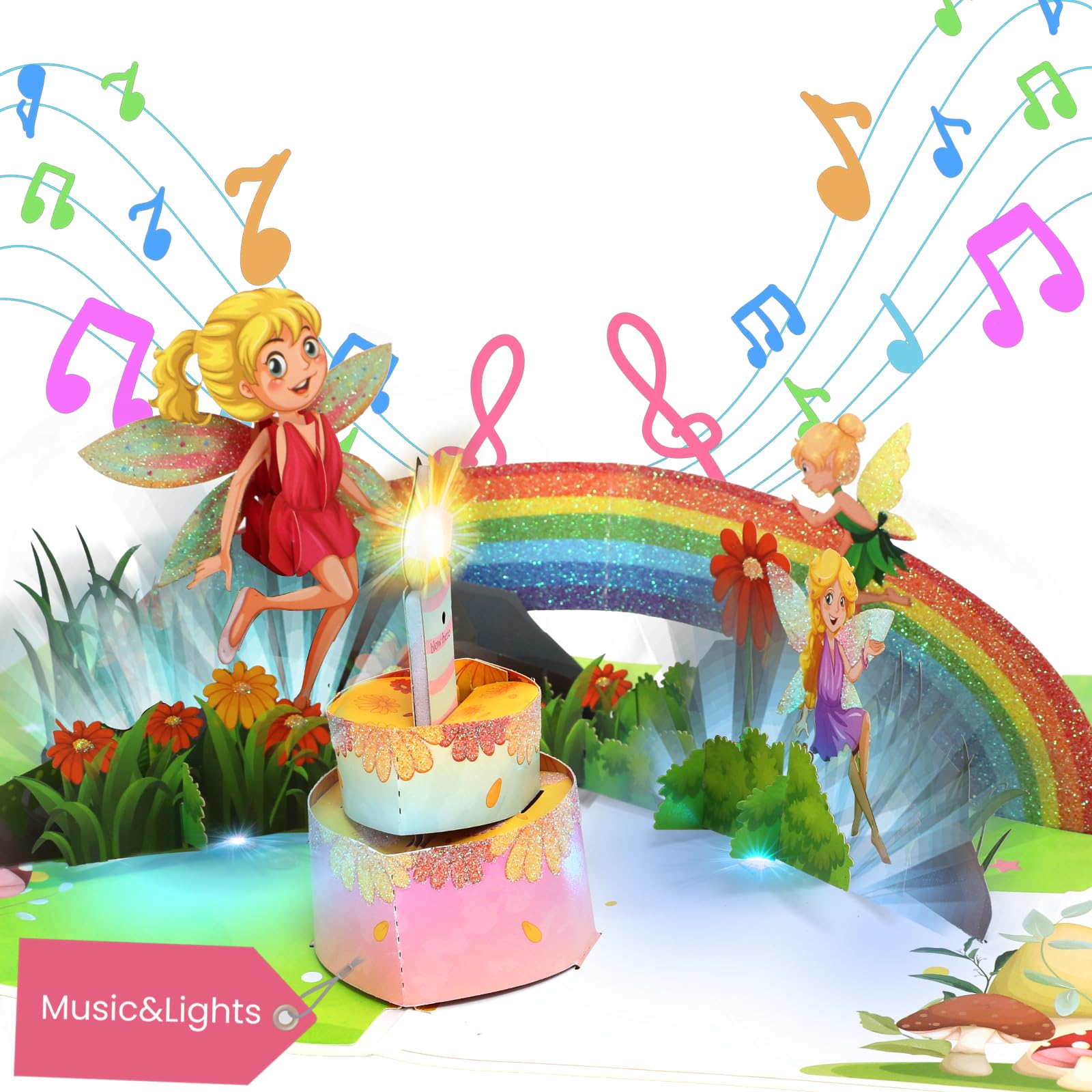 3D Pop Up Musical Birthday Card for Girls - Fairy Themed Birthday Card with Music for Daughter, Granddaughter, Niece (Ages 1-8) | Perfect for Birthday Gifts, Party Favors & Special Occasions