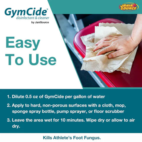 GymCide Concentrated Disinfectant & Cleaner - Powerful Gym Equipment Sanitizer for Home & Commercial Use | Kills 99.9% Germs | Ideal for Fitness Equipment, Yoga Mats & Sports Gear