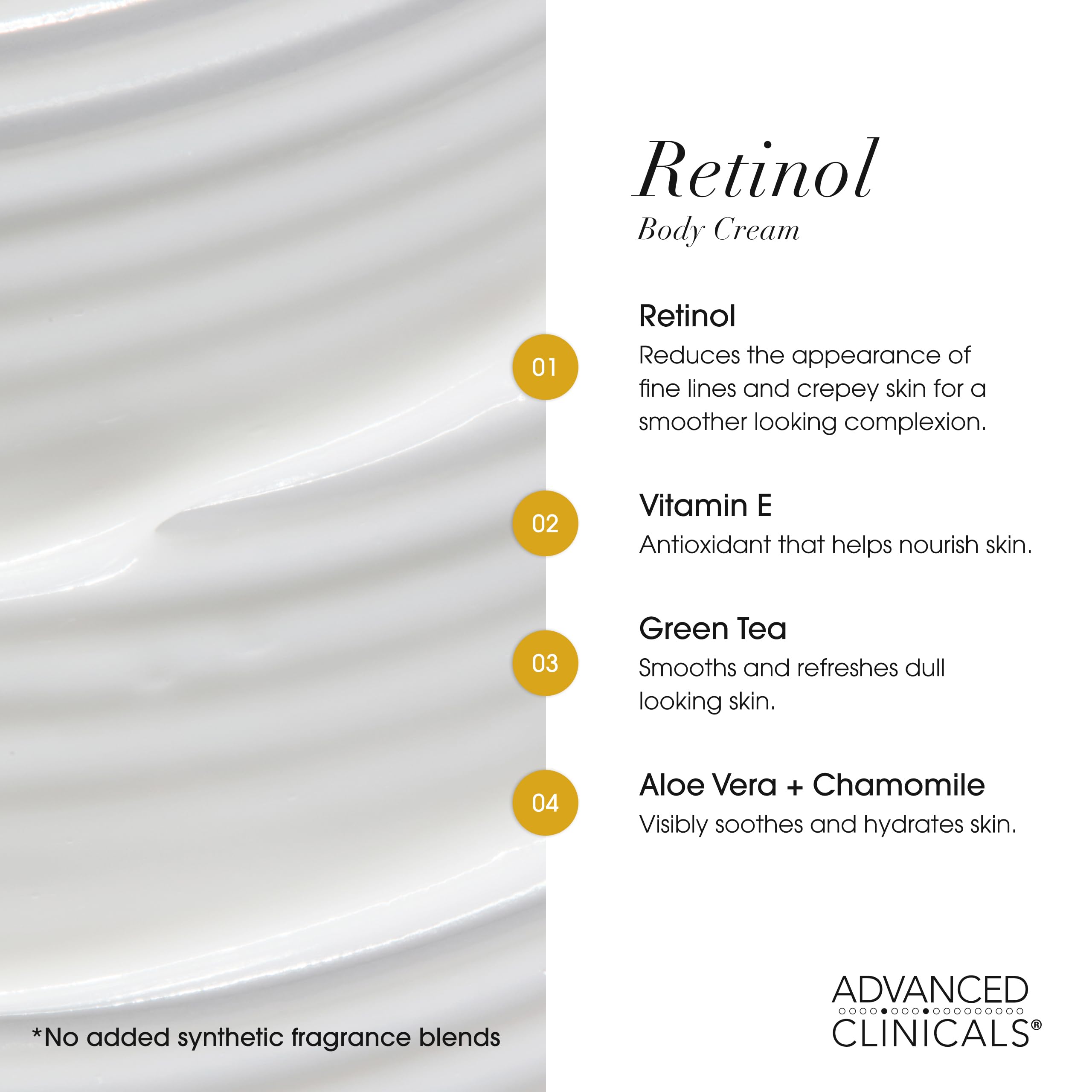 Advanced Clinicals Retinol Body Lotion + Collagen Cream 2-Piece Set | Anti-Aging Skin Firming Moisturizer for Face & Body | Tightening Treatment for Crepey Skin | Fragrance-Free, 16oz | Perfect for Dry Skin Care Routine & Nighttime Hydration