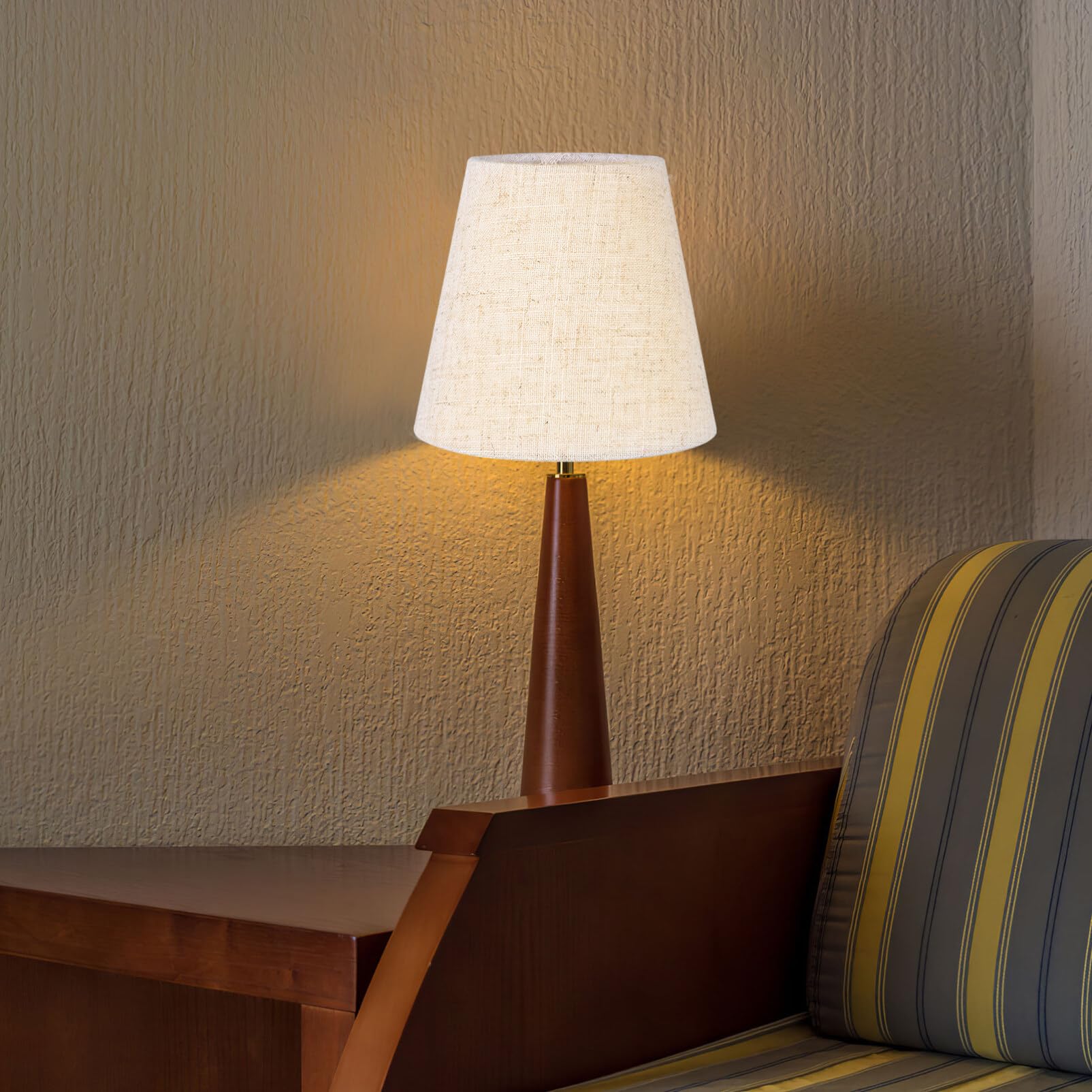 2-Pack Natural Linen Lampshade Covers - Breathable Fabric Lamp Shades for Table, Wall & Floor Lights | Perfect for Living Room, Bedroom & Office Decor