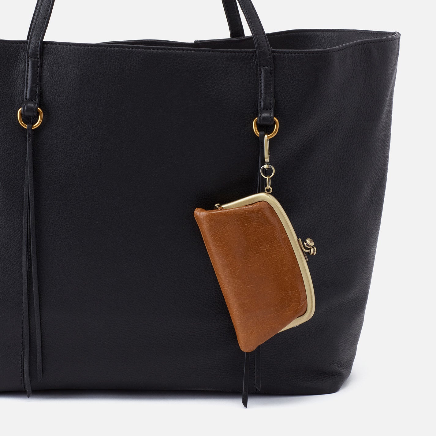 Premium Polished Leather Cheer Frame Pouch in Truffle Brown - Perfect for Everyday Essentials, Travel & Work Accessories Organization