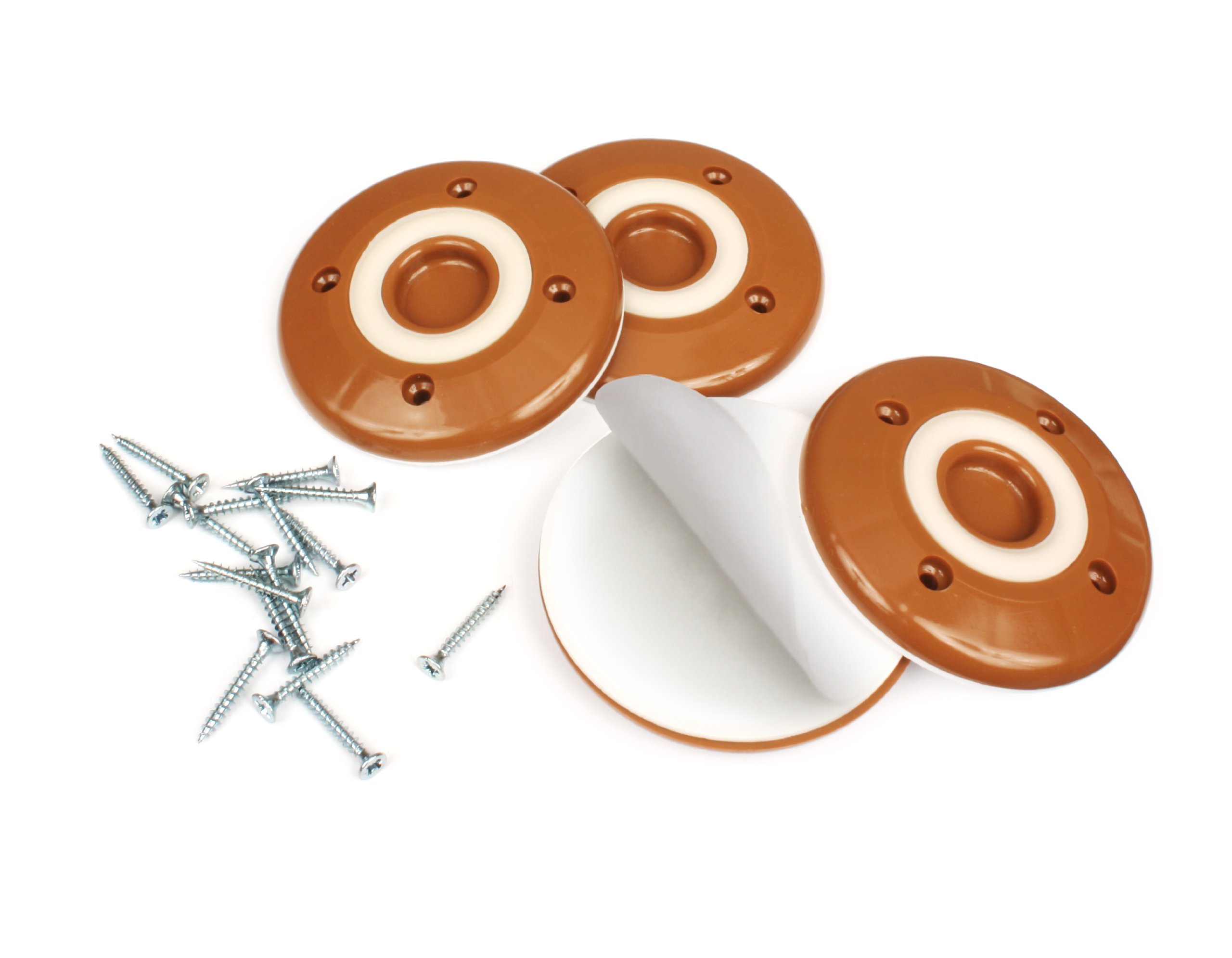 Non-Slip Furniture Grippers CB822 - 4 Pack Round Floor Protectors for Chair & Table Legs (3-1/4 Inch, Caramel) - Prevent Scratches & Noise on Hardwood Floors