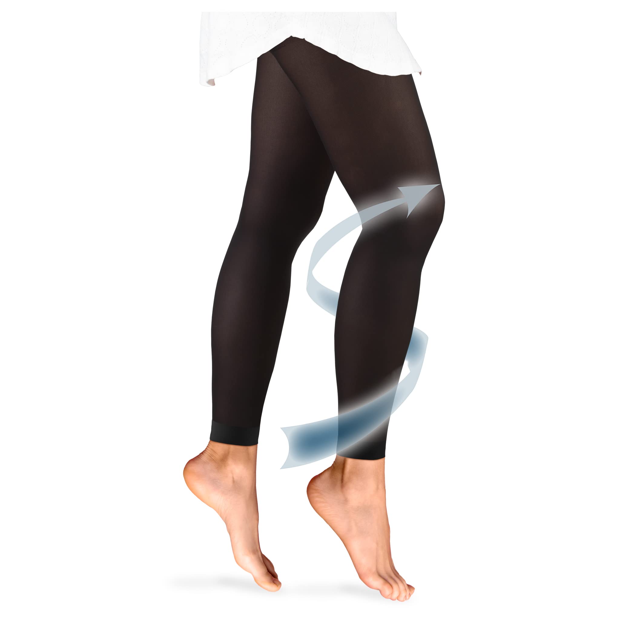 Truform Women's 20-30 mmHg Compression Tights - Footless Shapewear for Varicose Veins & Travel
