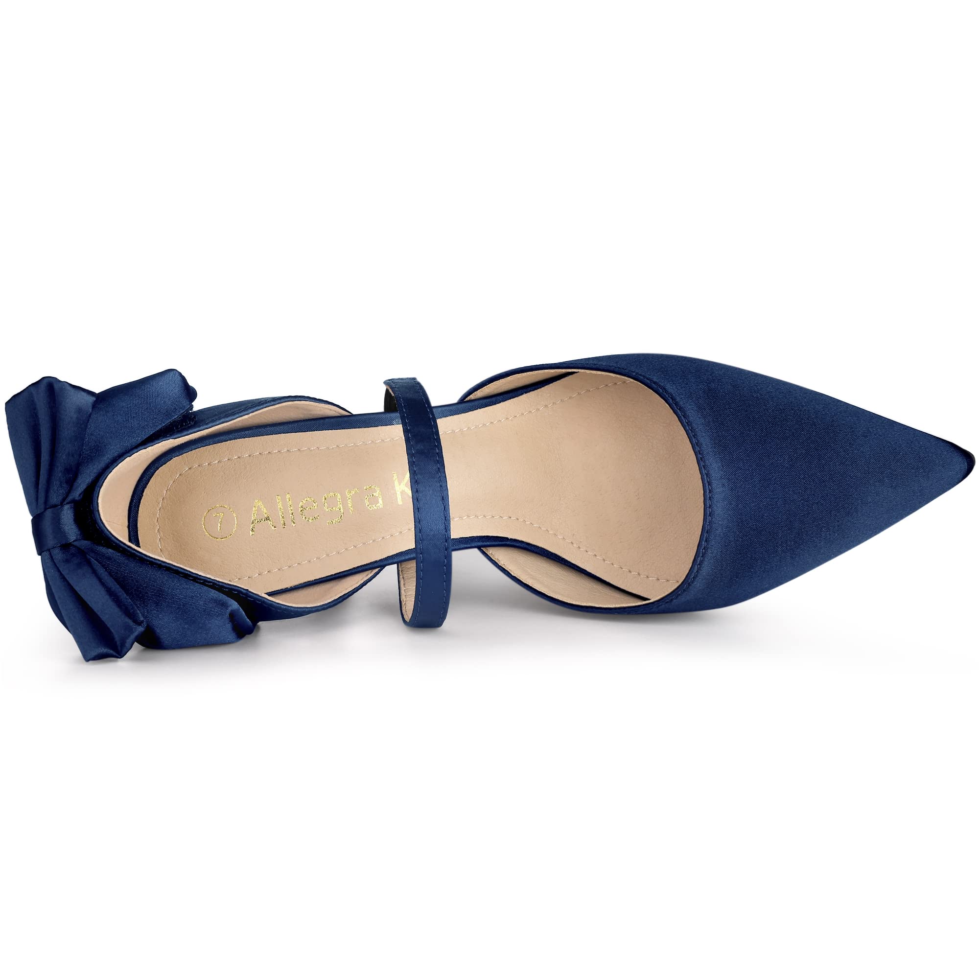 Allegra K Women's Pointed Toe Bow Satin Stiletto Heels Pumps - Elegant High Heel Dress Shoes for Weddings, Parties & Evening Events