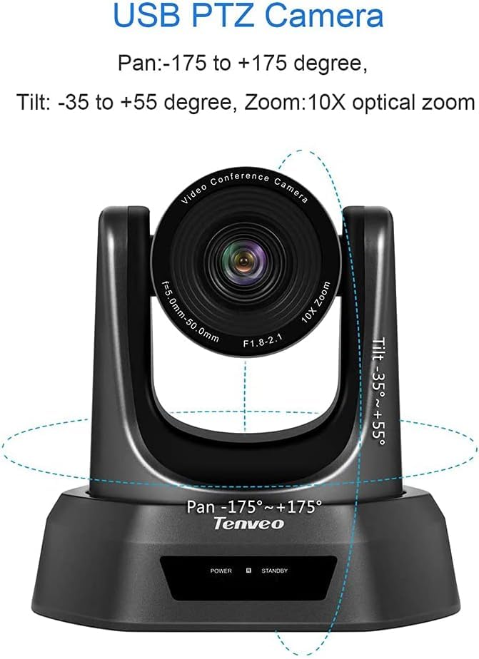 4K Video Conferencing Webcam with 12x Optical Zoom, 1080p HD USB Camera with Remote Control - Perfect for Zoom Meetings, Online Classes & Remote Work