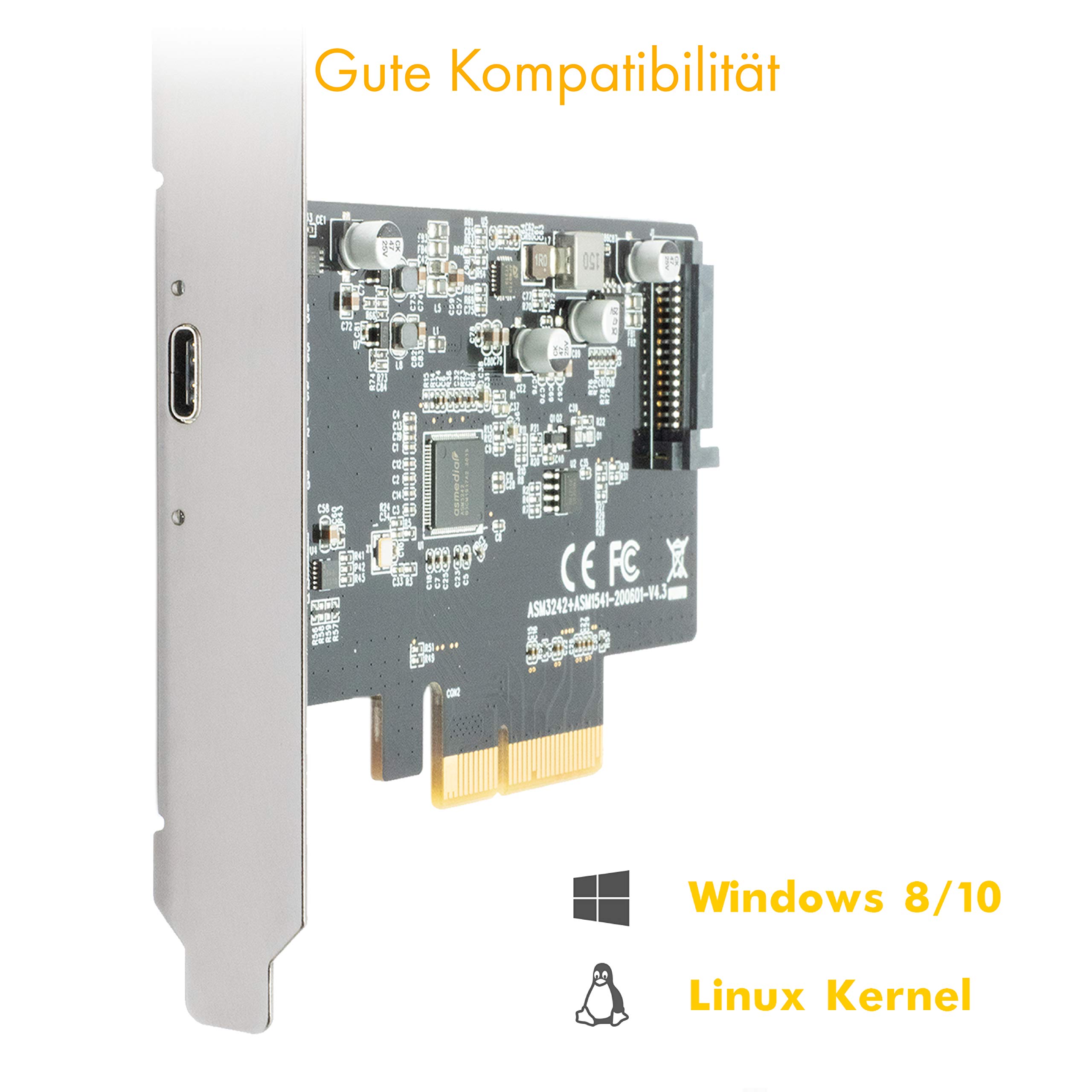 ICY BOX USB 3.2 PCIe Card with 20Gbps USB-C Gen 2x2 Port - High Speed Data Transfer for PC & Laptop - Perfect for External SSDs, 4K Video Editing & Gaming Accessories