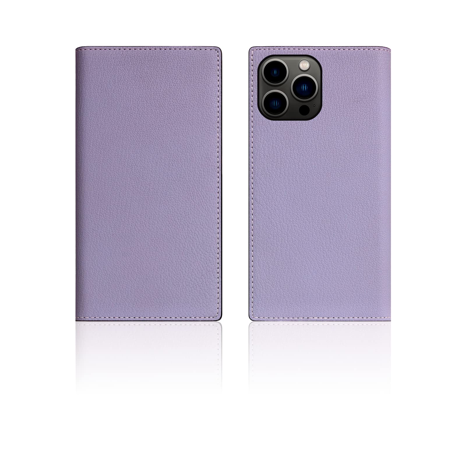 Premium D9 French Chevere Sully Leather Wallet Case for iPhone 12 Pro Max – Handcrafted Diary Style with Card Slots & Side Cash Pocket | Gift Box Included (Lavender) | Perfect for Everyday Use, Travel & Gifting