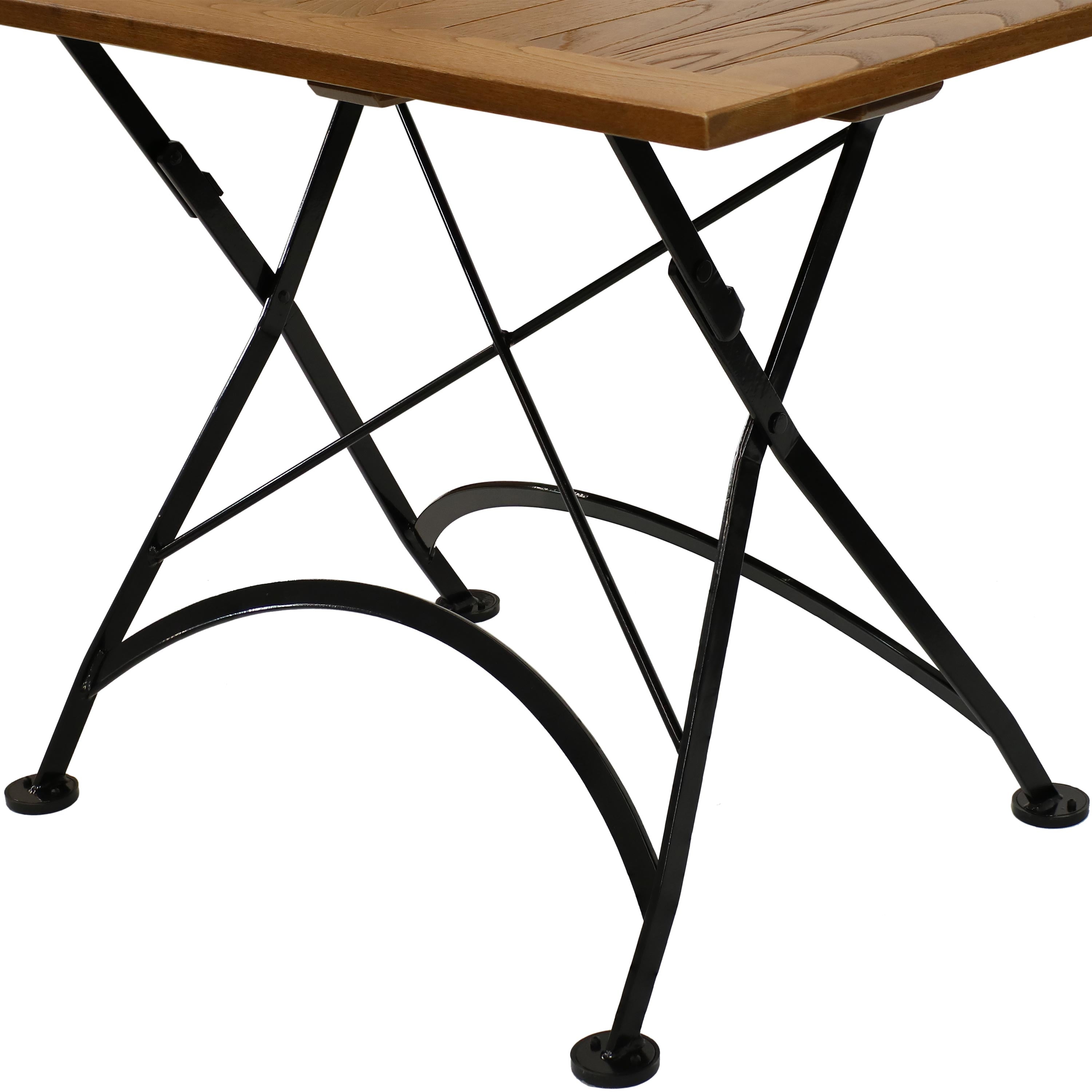 Sunnydaze European Chestnut Wood Folding Dining Table 48