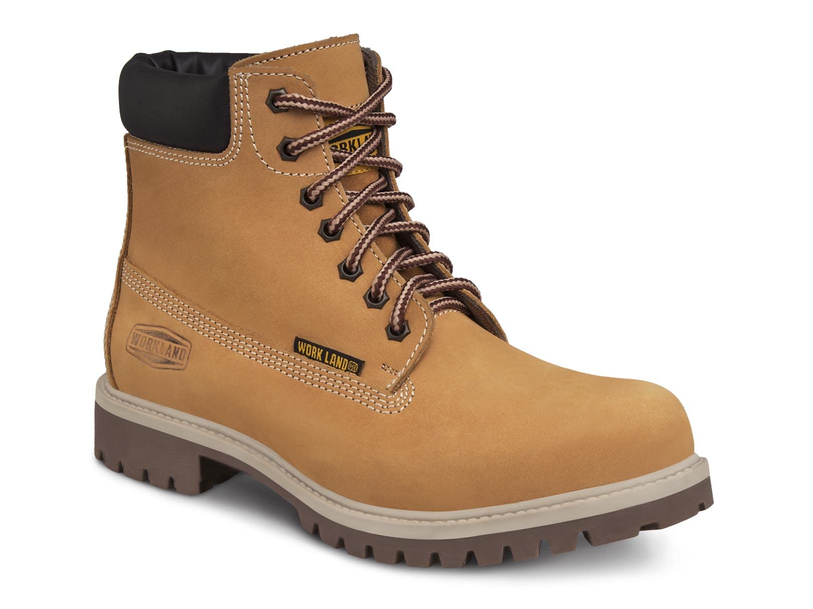 WORKLAND 77611 Men's Casual Boots - Lightweight Lace-Up Hiking Shoes, Slip-Resistant Soft Toe Leather Work Boots for Outdoor Activities, Walking & Daily Wear - Botas para Hombre