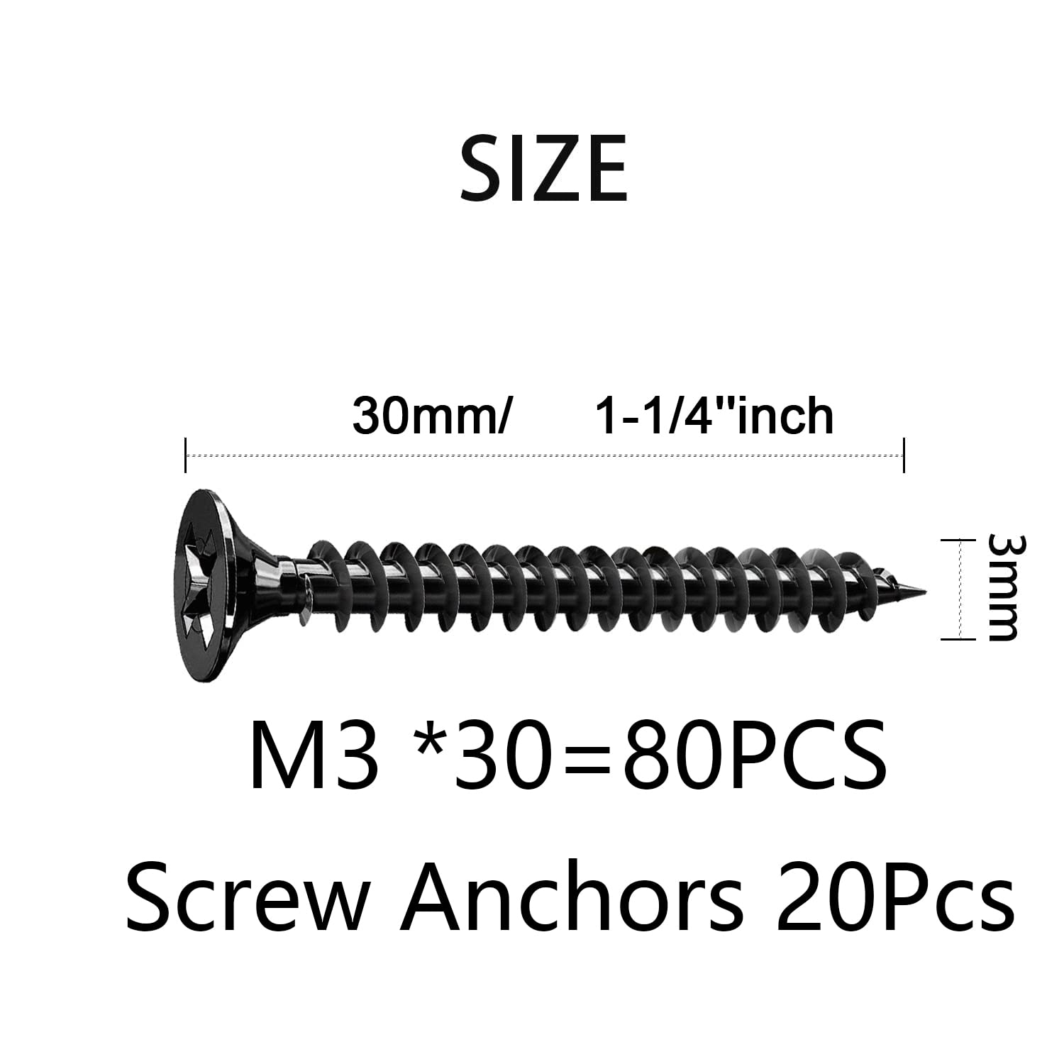 M3 x 1-1/4