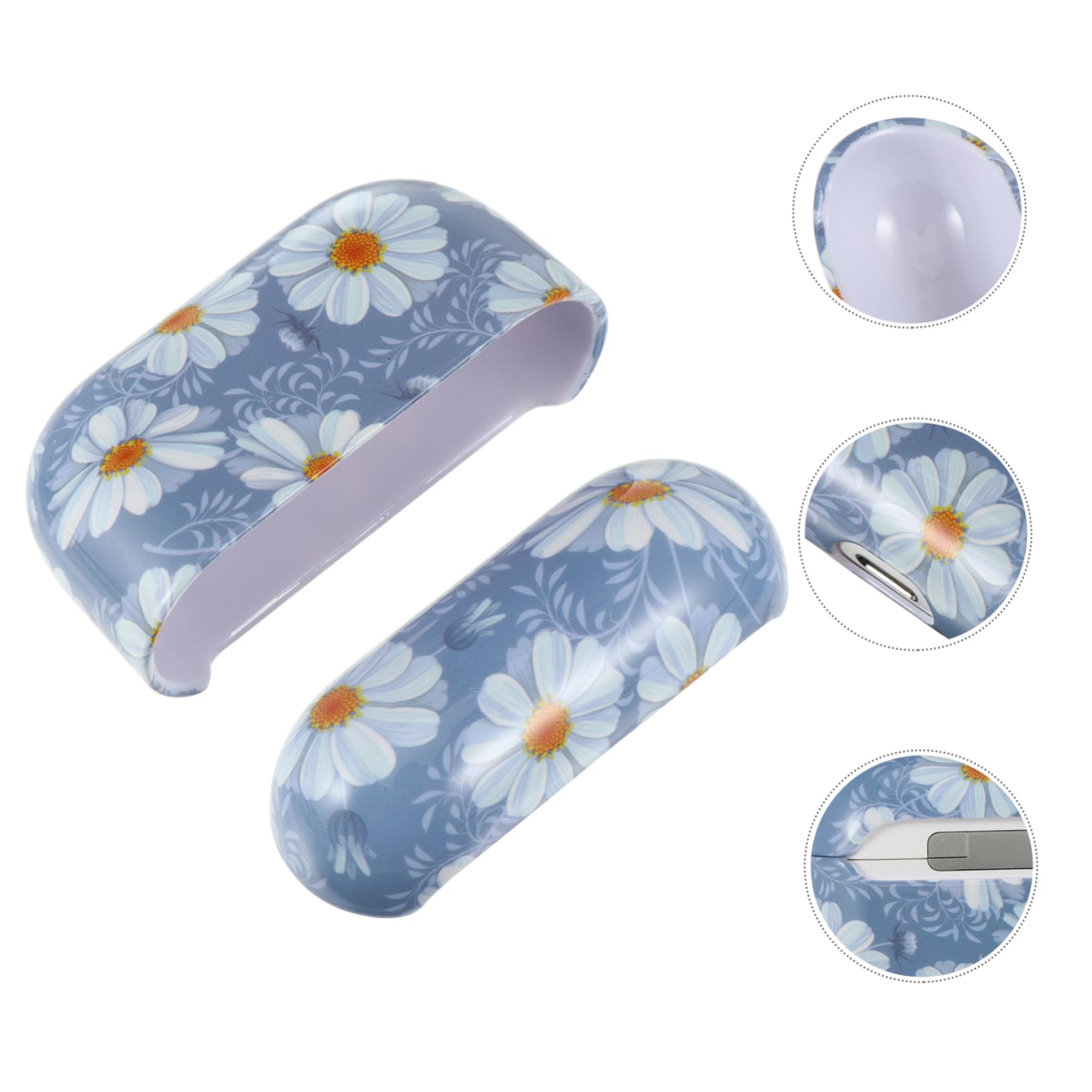 DOITOOL 2-Pack Flower Design Plastic Earphone Case - Keychain Earbud Holder for AirPods, Wireless Headphones | Perfect for Travel, Gym & Daily Storage