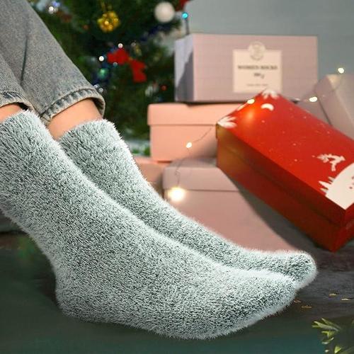5 Pairs Women's Winter Fuzzy Warm Wool Socks - Cozy Thick Knit Socks for Home, Sleeping & Indoor Comfort - Perfect for Cold Weather & Relaxation