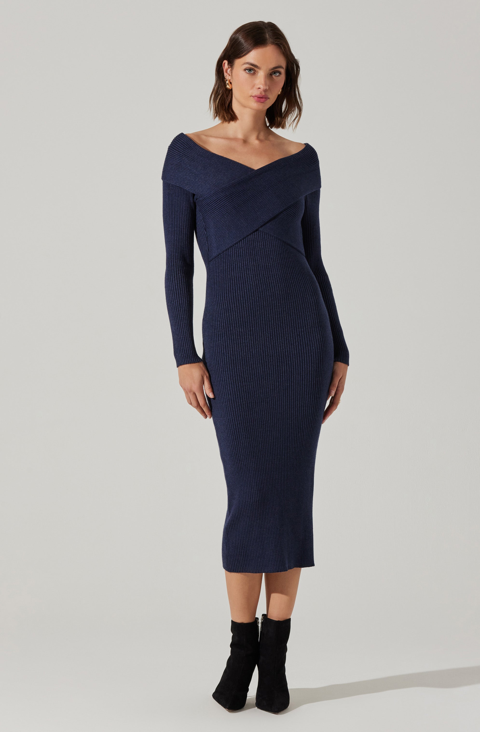 Annona Midi Sweater Dress for Women | Cozy Knit Tunic Dress | Fall Winter Fashion | Perfect for Office, Date Night & Casual Outings