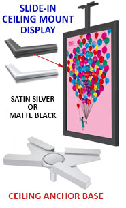 11 x 14 Inch Ceiling Mount Poster Display Signs with Heavy Duty Ceiling Anchor - Perfect for Retail Stores, Restaurants, and Trade Show Booths