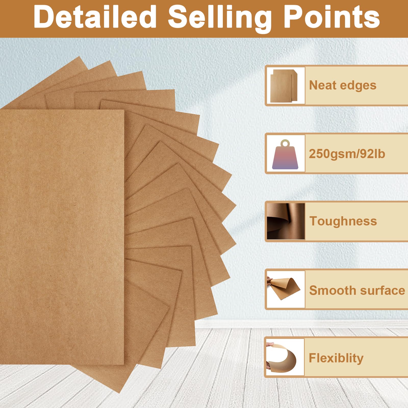 28 Sheets Brown Cardstock Paper 8.5 x 11 Inches - 92lb Heavyweight Cardstock for Greeting Cards, Invitations, Certificates, Wrapping, Office & Stationery - Premium Printer Paper for Crafting, Scrapbooking & Professional Printing