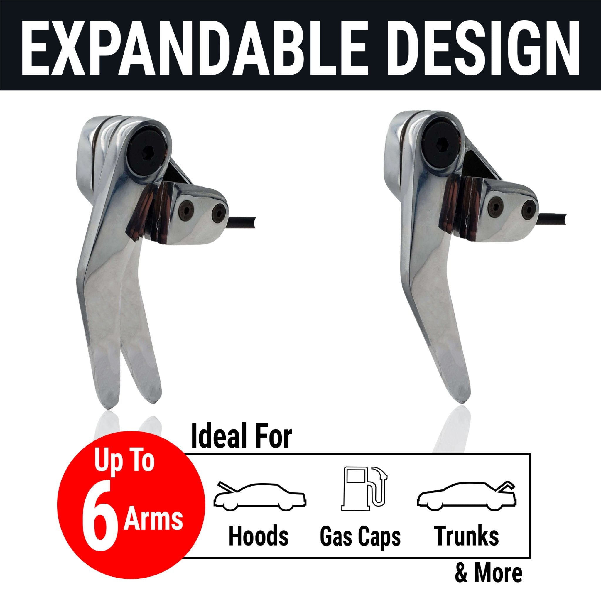 1904-1914 Rambler Hood Trunk Latch Upgrade Kit - Billet Aluminum Manual Release Lever with Pull Handle | Vintage Car Restoration & Classic Auto Parts Replacement
