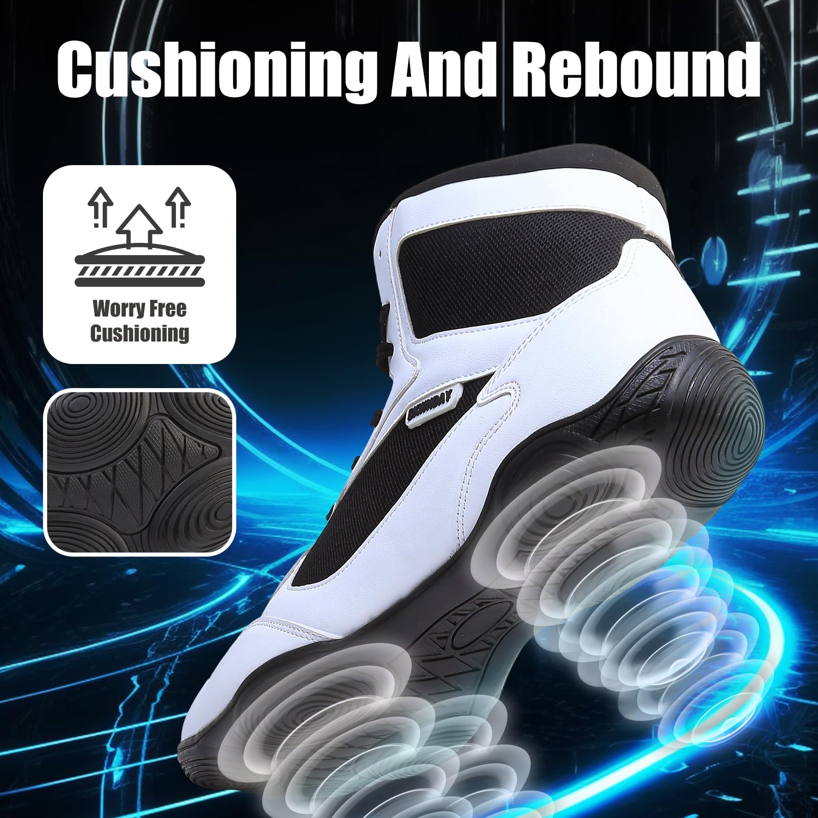 Best Men's Wrestling Shoes - High Top Boxing & Powerlifting Boots for Fitness & Training | Durable & Lightweight for Gym, MMA & Wrestling Matches