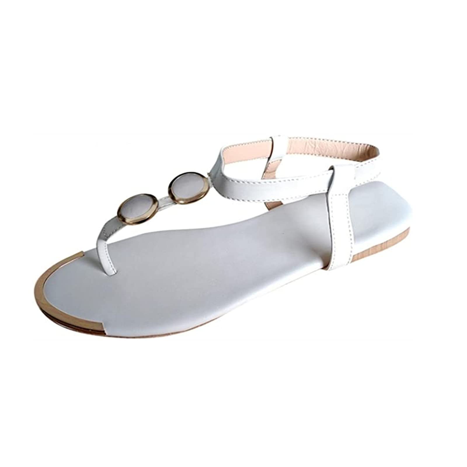 Lausiuoe Women's Summer Sandals - Casual Boho Flat Sandals with Open Toe | Cute Bohemian Flip Flops for Beach, Vacation & Everyday Wear