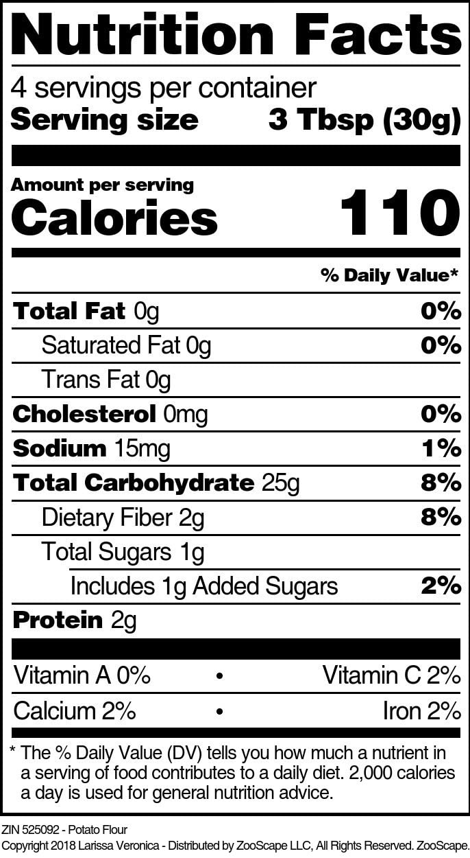 Organic Potato Flour 4 oz (113g) - Gluten-Free, Non-GMO, All-Natural for Baking & Cooking | Perfect for Bread, Pancakes, Soups & Thickening Sauces
