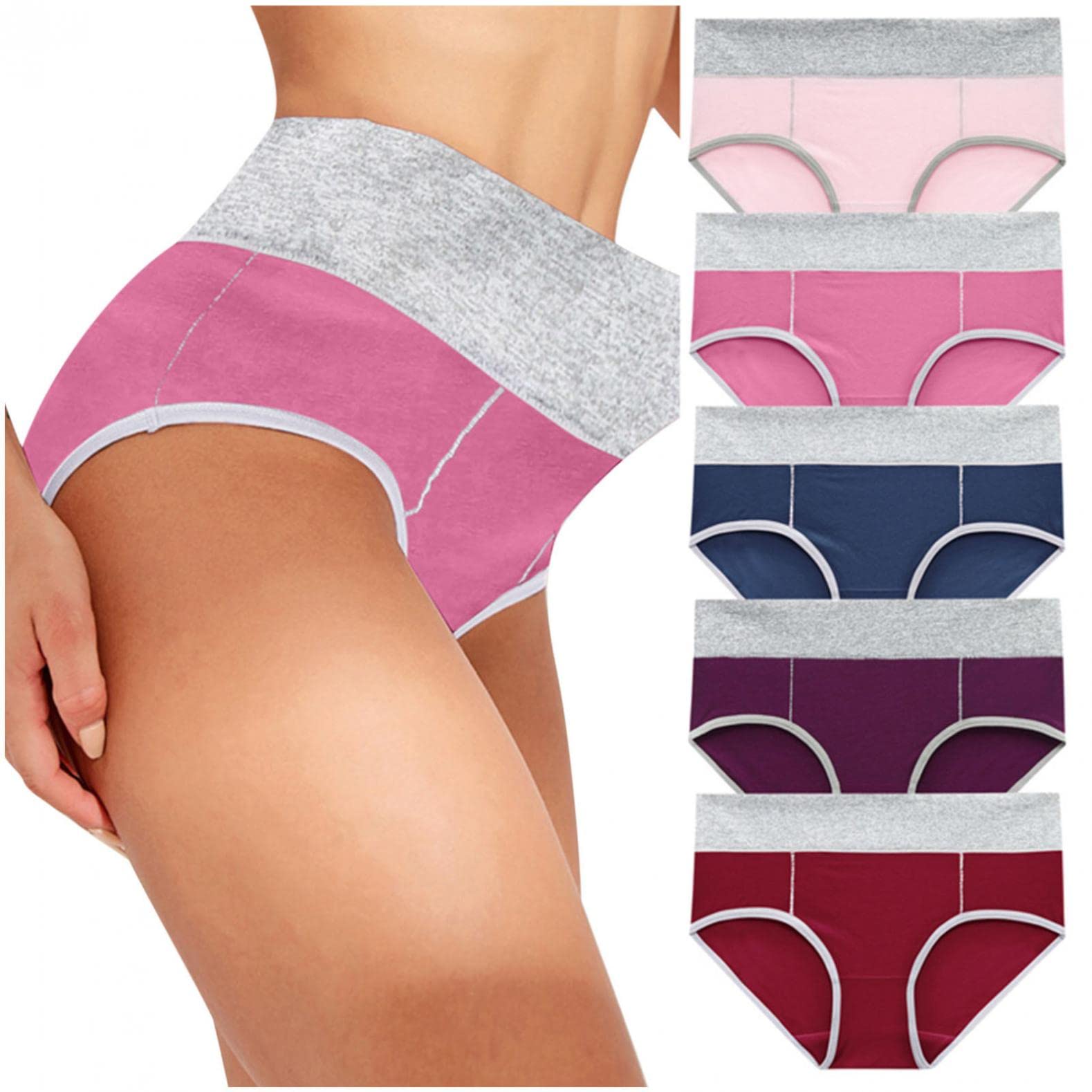 Seamless Cotton Women's Underwear 5-Pack - Mid Rise Stretch Briefs for Everyday Comfort | Perfect for Work, Travel & Yoga