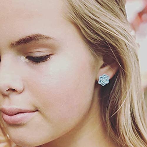 Hypoallergenic Succulent Earrings for Sensitive Ears - Aqua Color Pure Titanium Jewelry | Perfect for Daily Wear, Gift Giving & Special Occasions