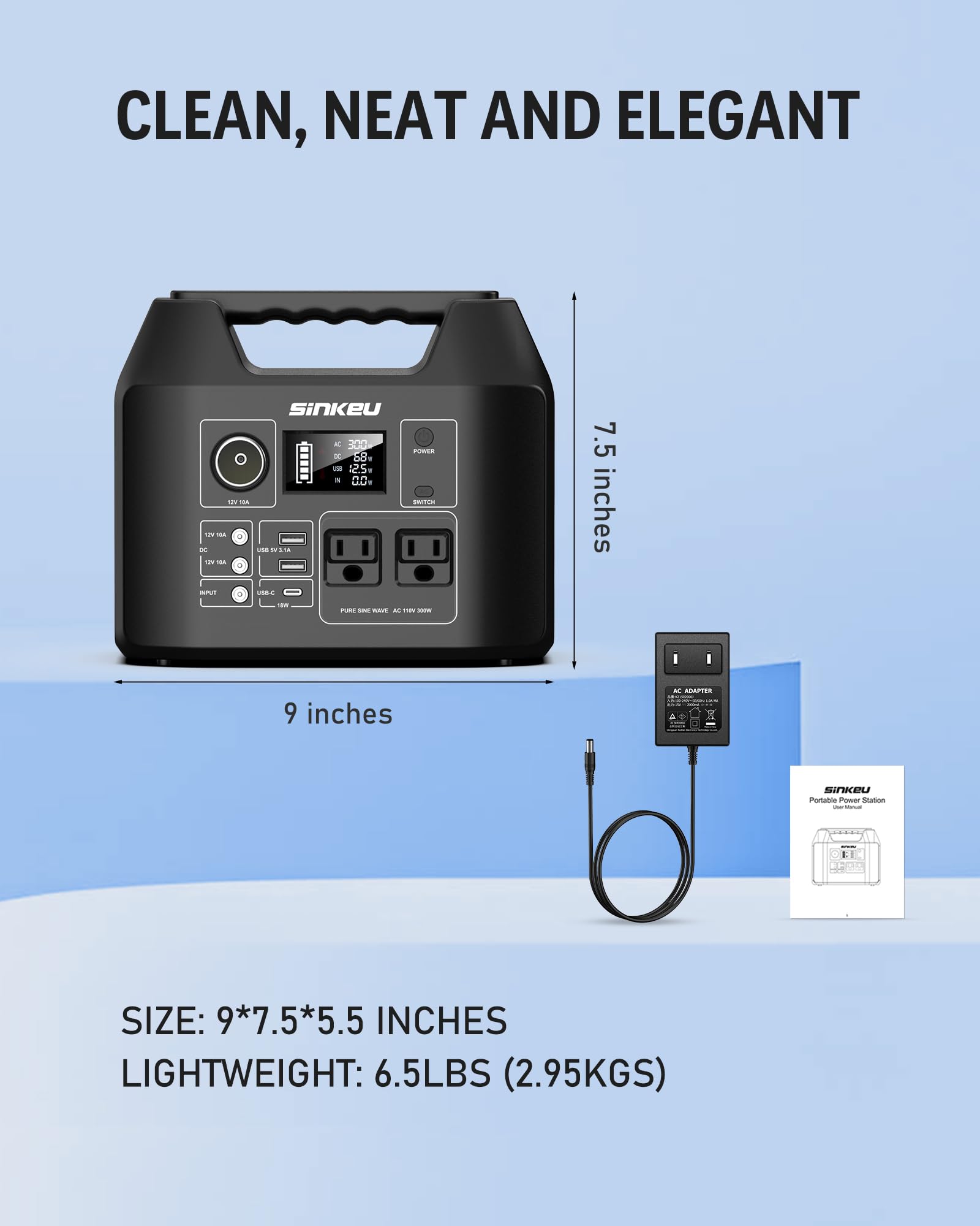 SinKeu 80000mAh Portable Power Station - 256Wh LiFePO4 Battery with 110V AC/DC 65W Output, 15W USB-A & 18W USB-C PD - Solar Generator for Camping, RV Travel, Emergency Backup & Outdoor Adventures - Perfect for Powering Devices During Blackouts or Off-Grid Living
