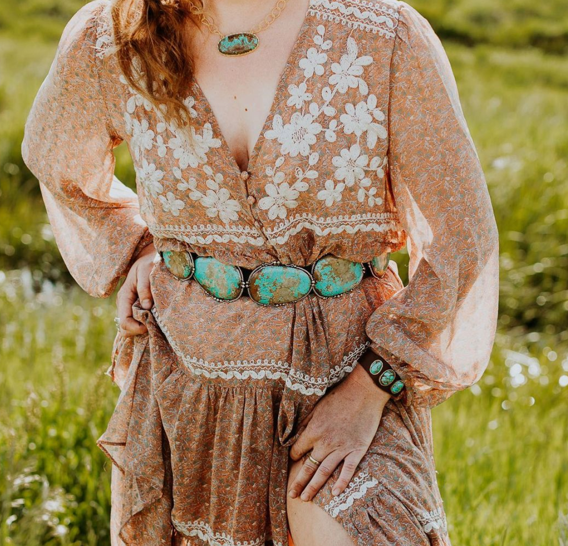 Earthy Cuff Bracelet - Handmade Boho Leather Wristband for Women | Perfect for Festival, Casual Wear & Gift Giving