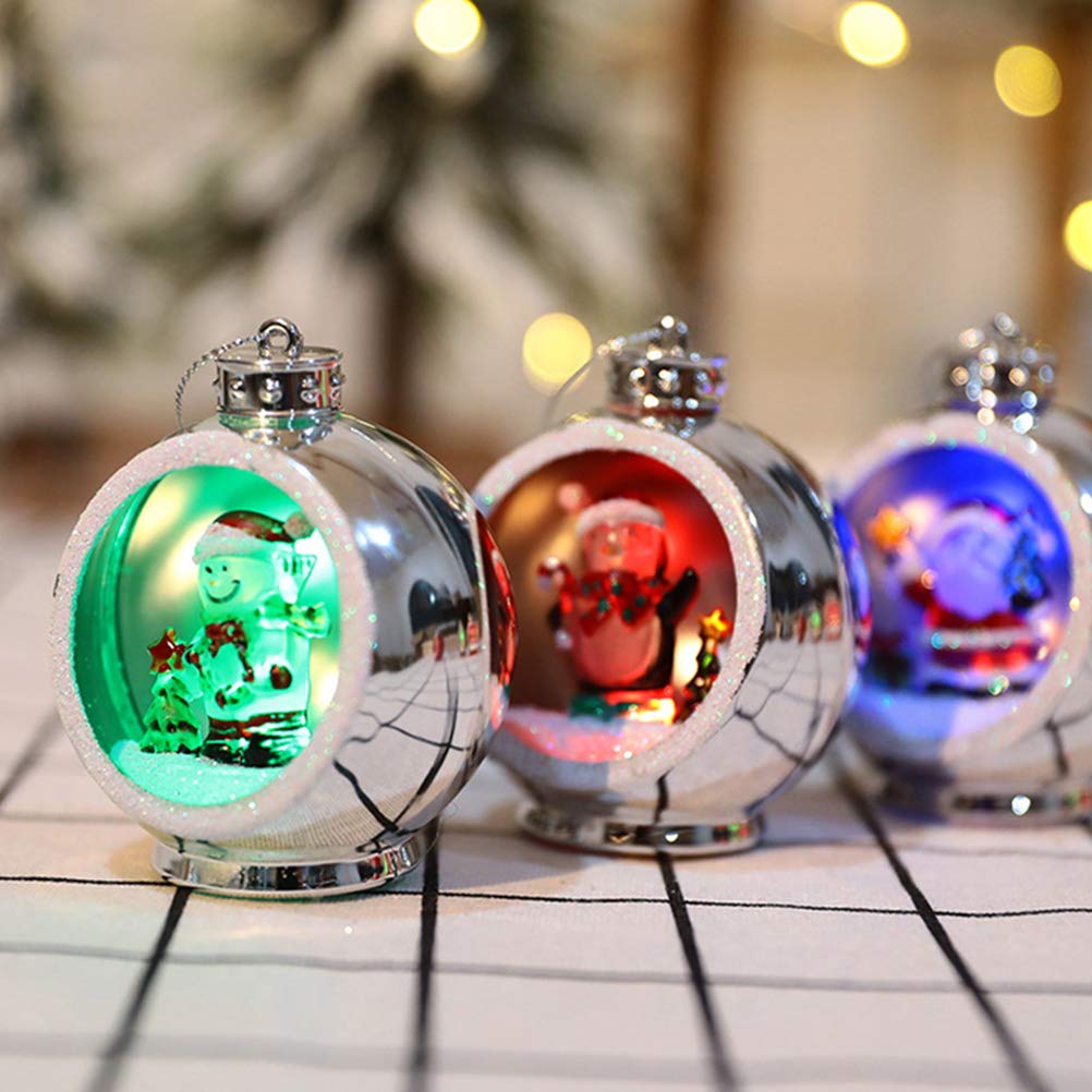 OSALADI 3-Piece Christmas Electroplated Ball Lights - Battery Operated Xmas Tree Ornaments for Holiday Decor, Fireplace & Indoor Lighting | Perfect for Christmas Tree Decorations, Mantel Displays & Festive Home Ambiance