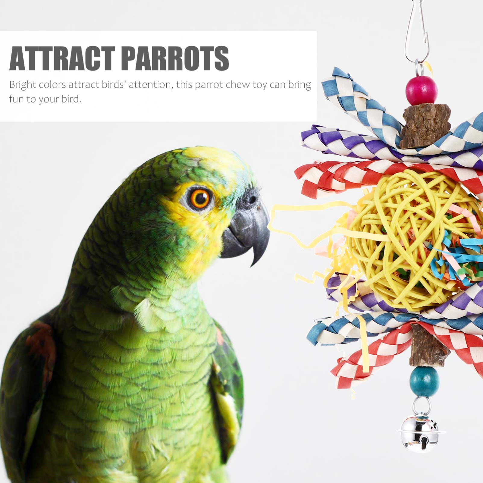 Balacoo Parrot Chew Toy - Durable Bird Biting & Play Toy for Parrots, Cockatiels, Macaws - Fun Chewing & Nibbling Enrichment for Pet Birds - Perfect for Cage Play, Training & Mental Stimulation