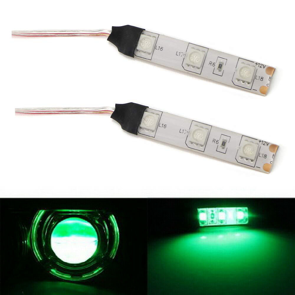 Exotic Green Devil Demon Eye LED Strips Module for Car Headlights Retrofit - Custom Projector Headlight Upgrade for Cars, Trucks & Motorcycles (Enhance Night Driving & Show Car Style)