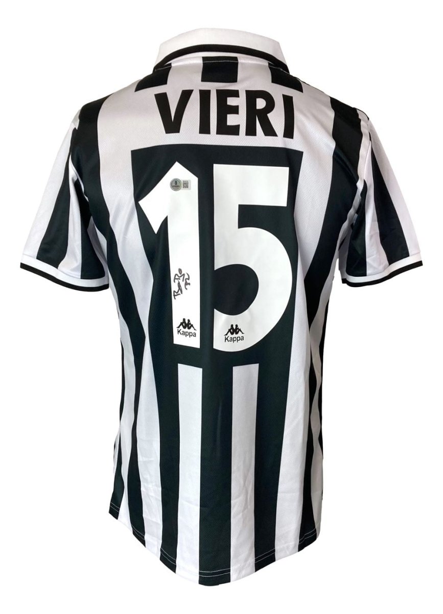 Authentic Christian Vieri Signed Juventus White Soccer Jersey - Limited Edition Collectible for Football Fans & Memorabilia Enthusiasts - Perfect for Display, Gifts, or Sports Collections