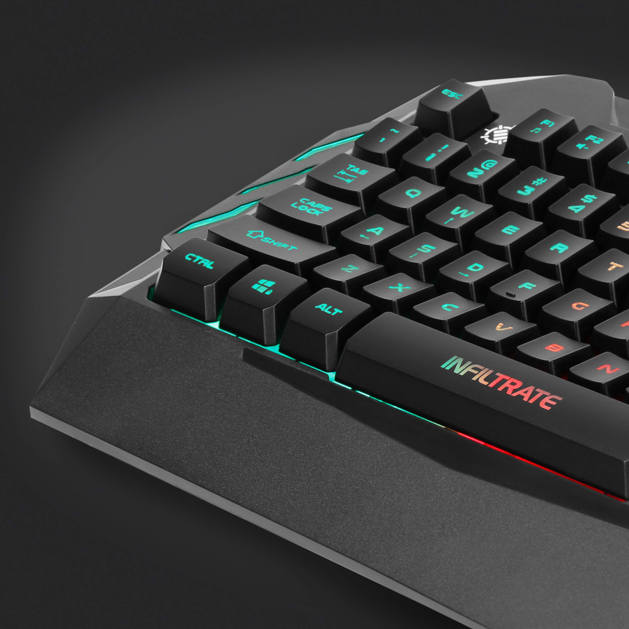 ENHANCE Infiltrate KL1 RGB LED Gaming Keyboard - 19 Key Rollover, Anti-Ghosting, Spill-Resistant Design with USB Braided Cable - Perfect for PC, Mac, PS4, Xbox Gaming & Office Work