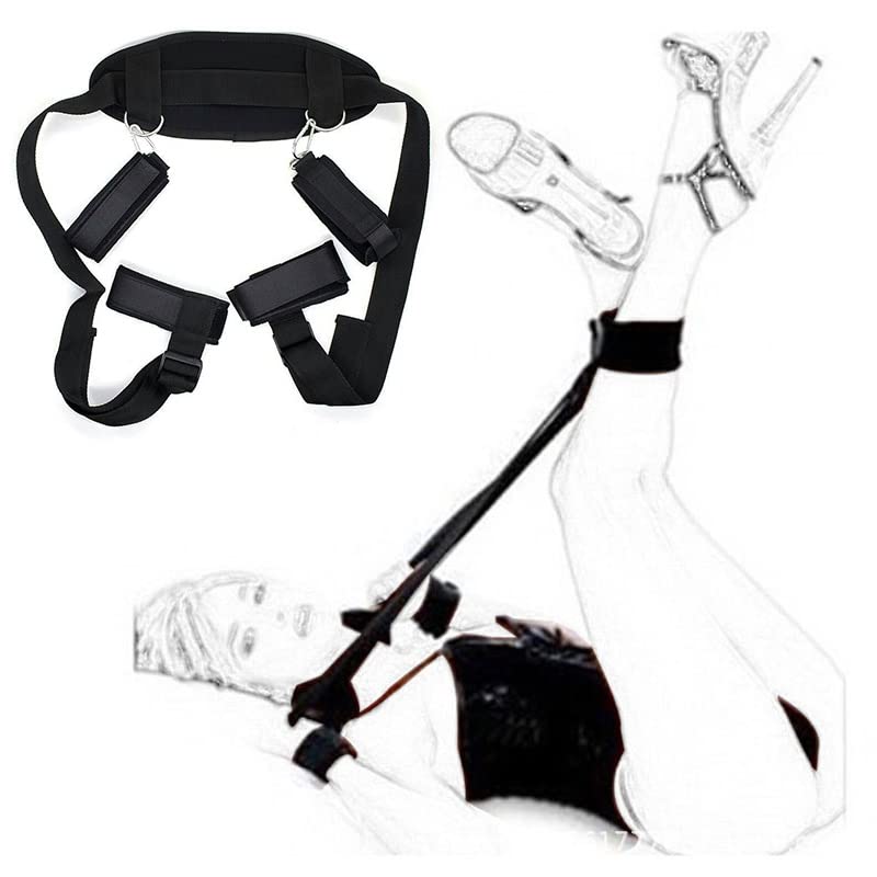 BDSM Restraints Kit - Adjustable Wrist & Ankle Cuffs, Thigh Restraints with Bed Straps for Couples Bondage Play | Includes Blindfold for Sensory Deprivation | Perfect for Spicing Up Your Sex Life & BDSM Exploration