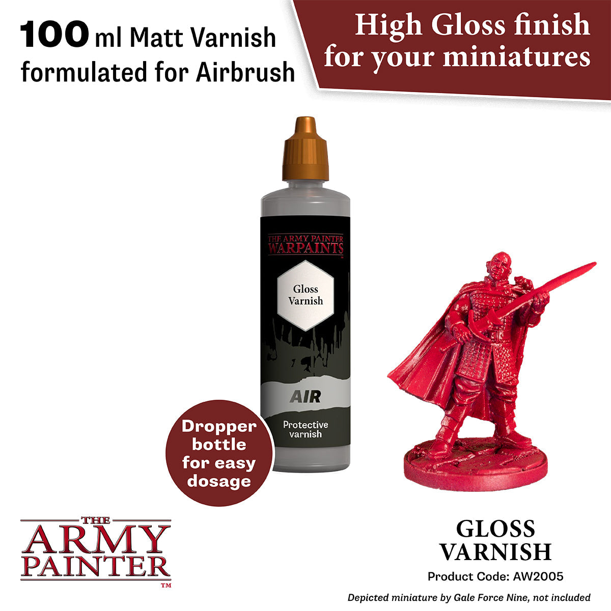 Warpaints Air Gloss Varnish - 100ml Bottle for Miniature Painting & Model Finishing | Perfect for Warhammer, D&D, and Scale Models