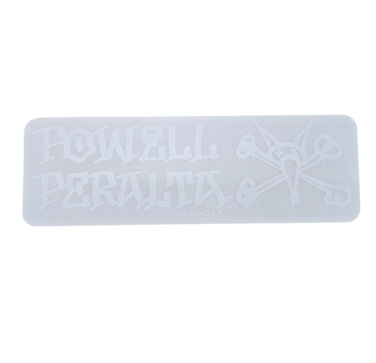 Vintage Powell Peralta VATO RAT BONES 1984 Skateboard Sticker - White on Clear Decal - Perfect for Skateboards, Laptops, Helmets & DIY Projects