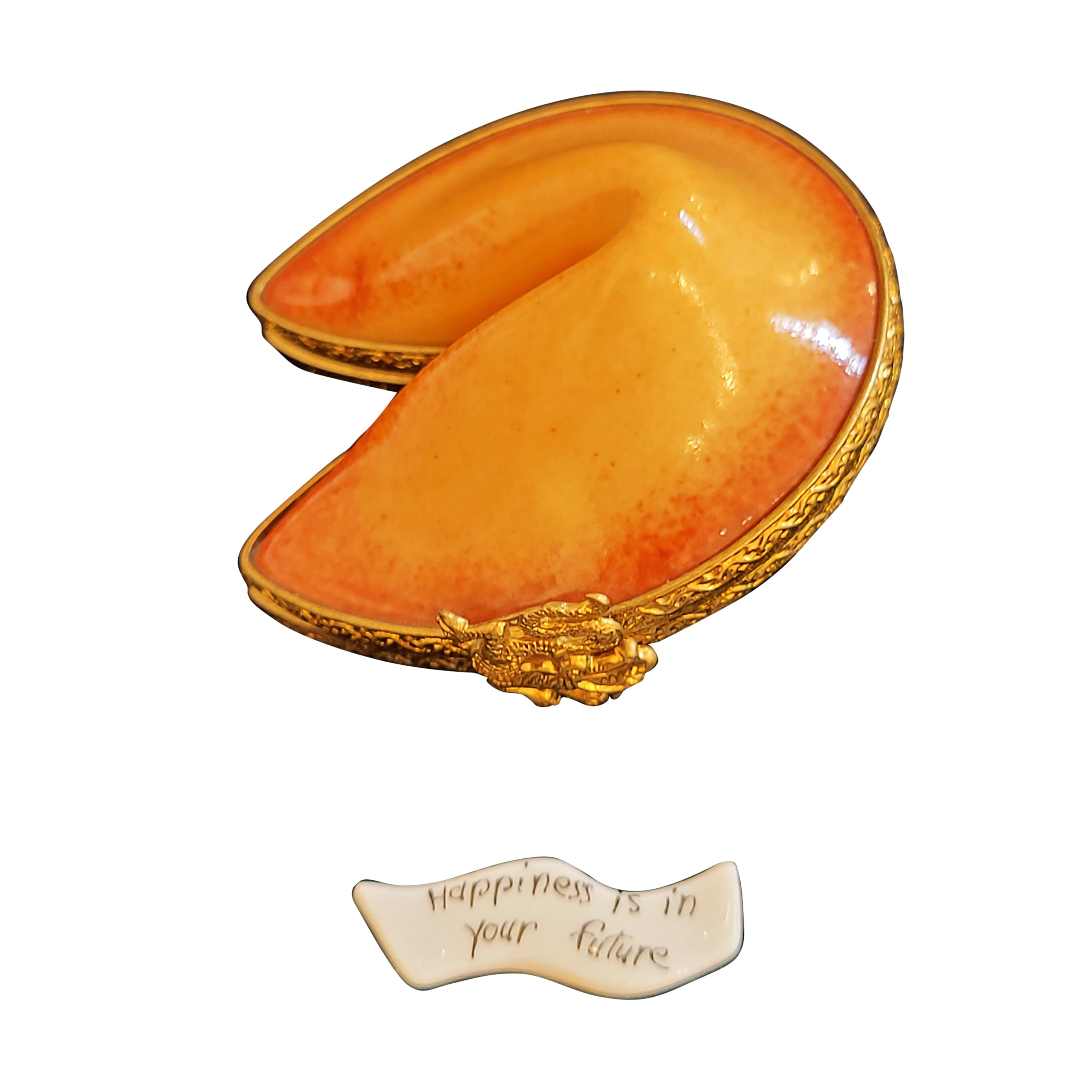 Authentic Fortune Cookie Limoges Box - Hand-Painted Chinese Porcelain Collectible - Perfect for Home Decor, Gift Giving & Asian-Themed Parties