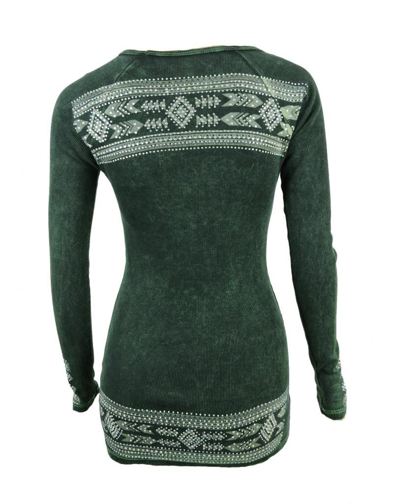 Vintage Floral Rhinestone Embellished Long Sleeve Women's Blouse - Perfect for Casual Outings, Date Nights & Office Wear