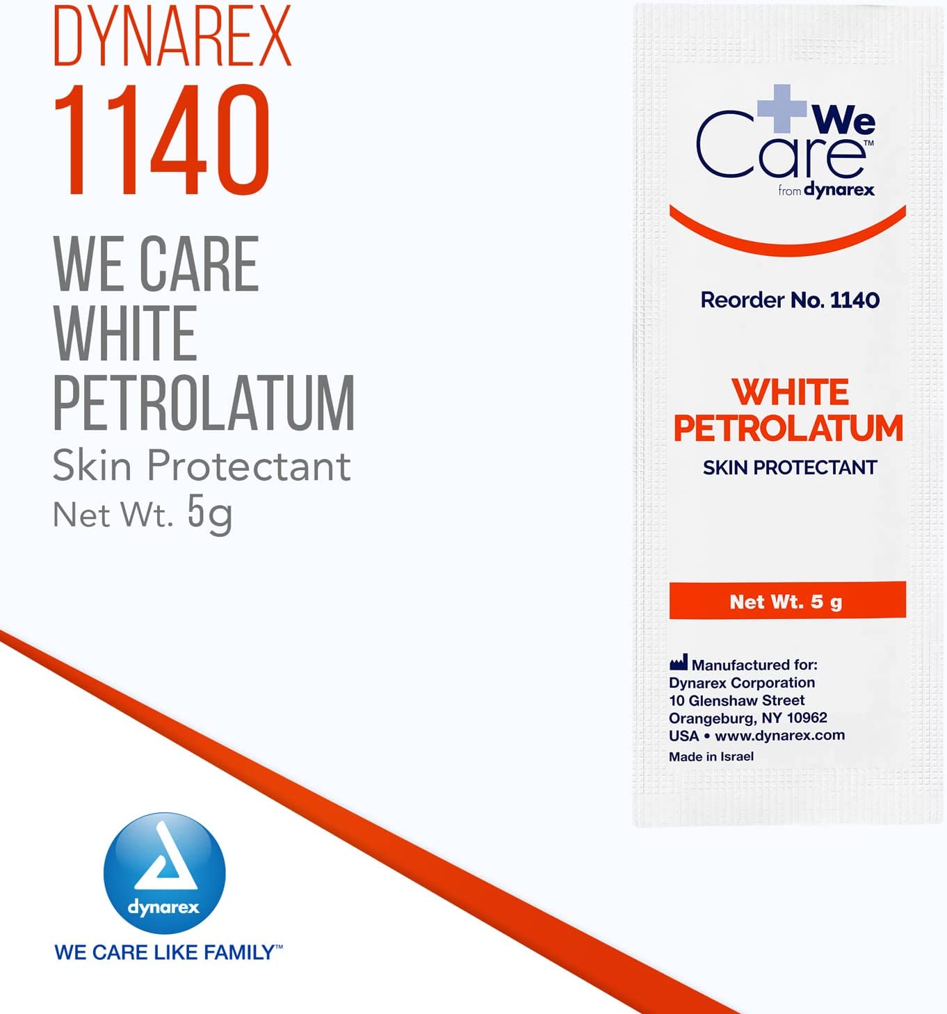 Dynarex 1140 White Petrolatum Gauze - 144 Count Box | First Aid Wound Care for Minor Cuts, Burns & Skin Protection
