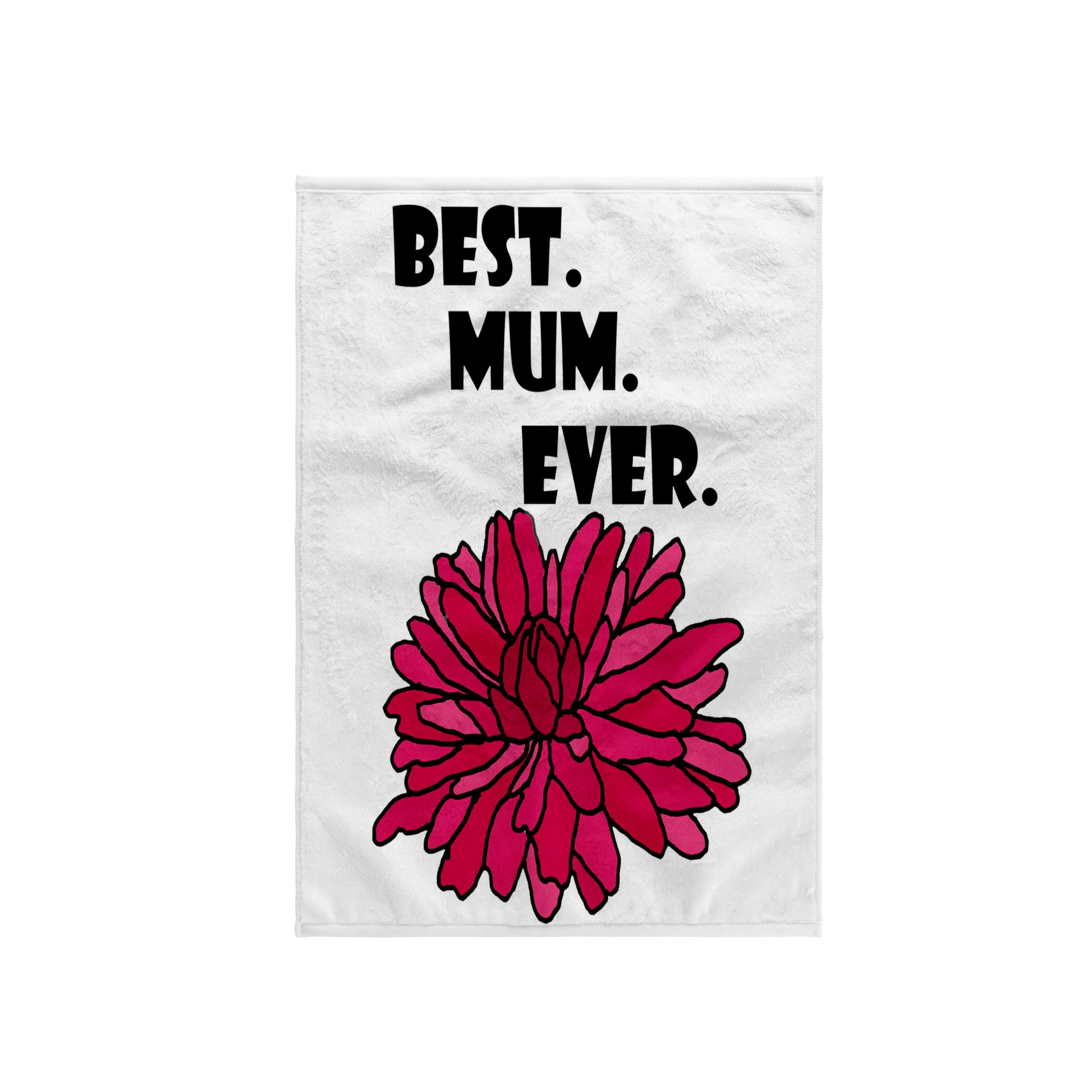 Best Mom Ever Funny Chrysanthemum Flower Pun Kitchen Towels - 15x22 Inch White Cotton Tea Towels for Mothers Day Gifts, Housewarming, Kitchen Decor