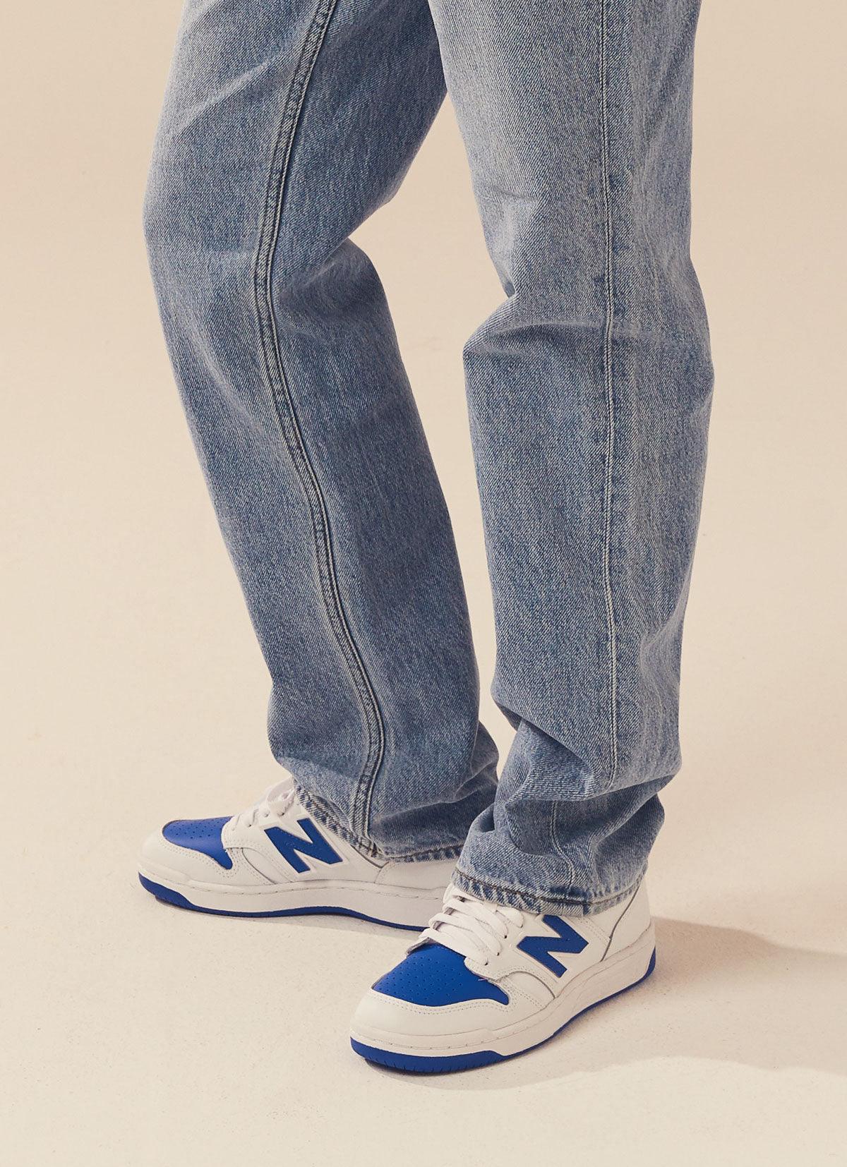 Premium 480 Sneakers for Men & Women - White & Blue Athletic Shoes for Running, Walking & Casual Wear - Lightweight Comfortable Sneakers for Everyday Use